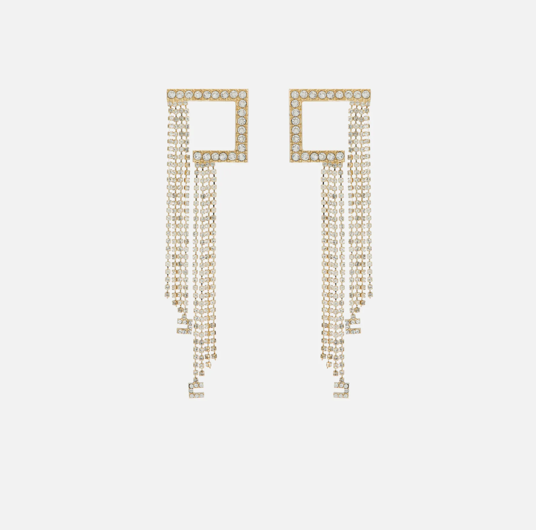 Elisabetta Franchi Jewelry | Silver metal logo earrings with pendant features