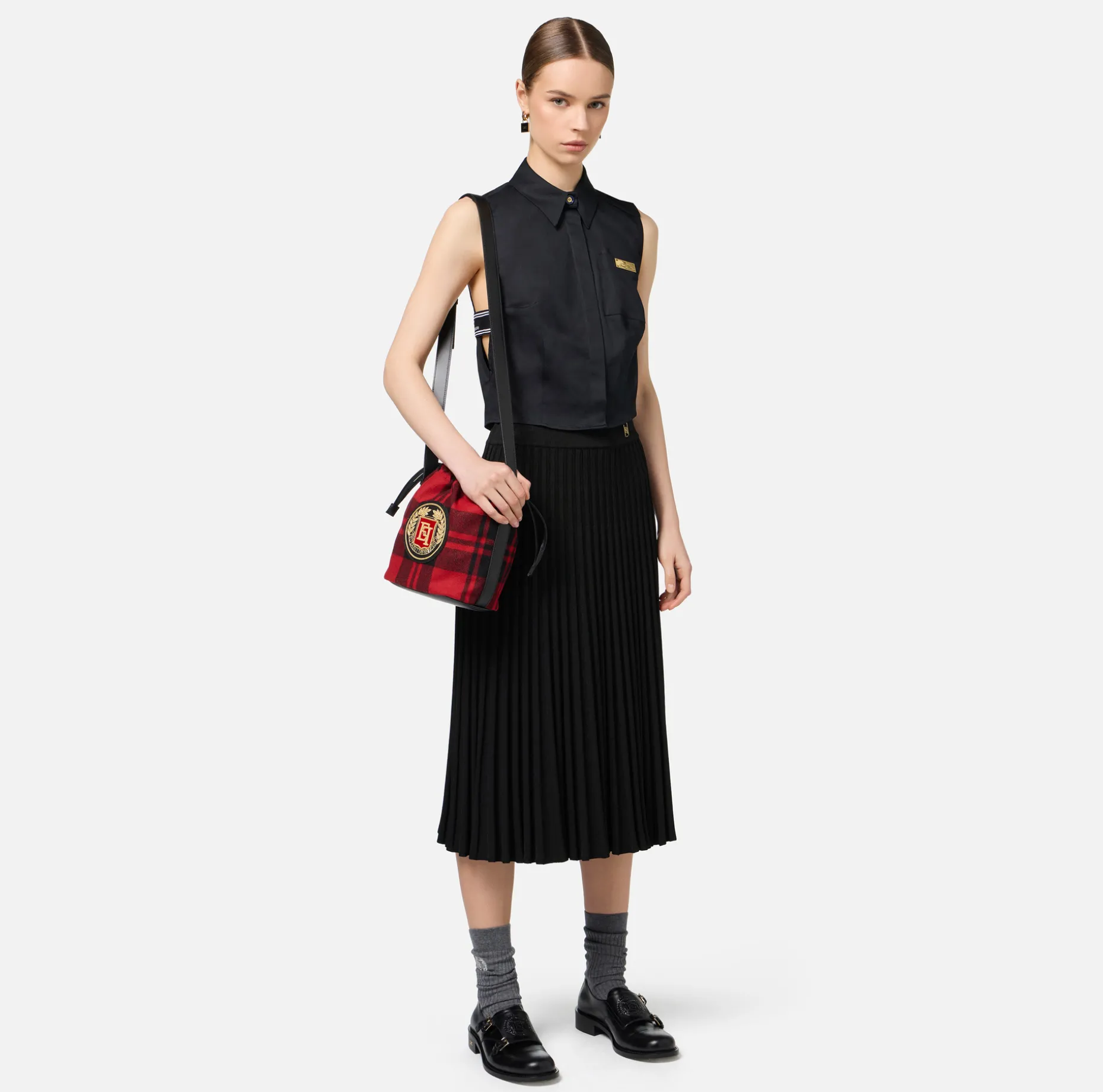 Elisabetta Franchi Shirts And Blouses | Sleeveless poplin shirt with logoed elastic features