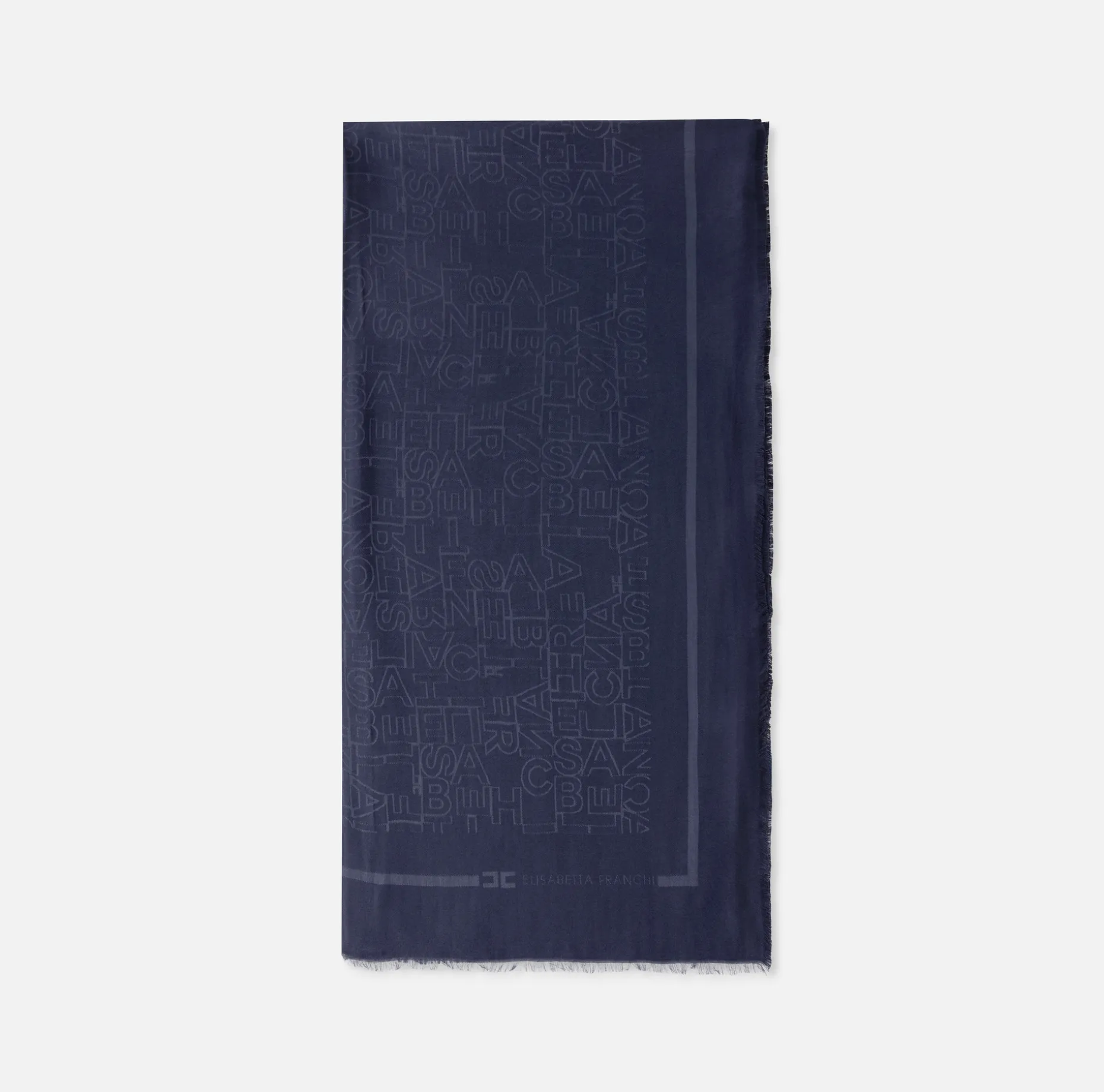 Elisabetta Franchi Scarves | Square viscosa jacquard pashmina scarf with logo lettering