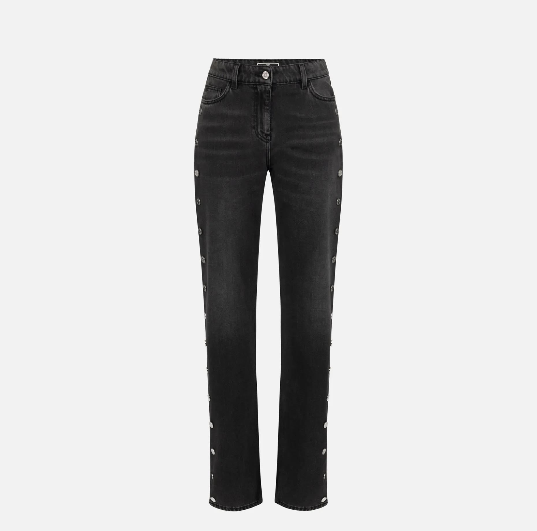 Elisabetta Franchi Jeans | Straight cotton jeans with buttons on the hips