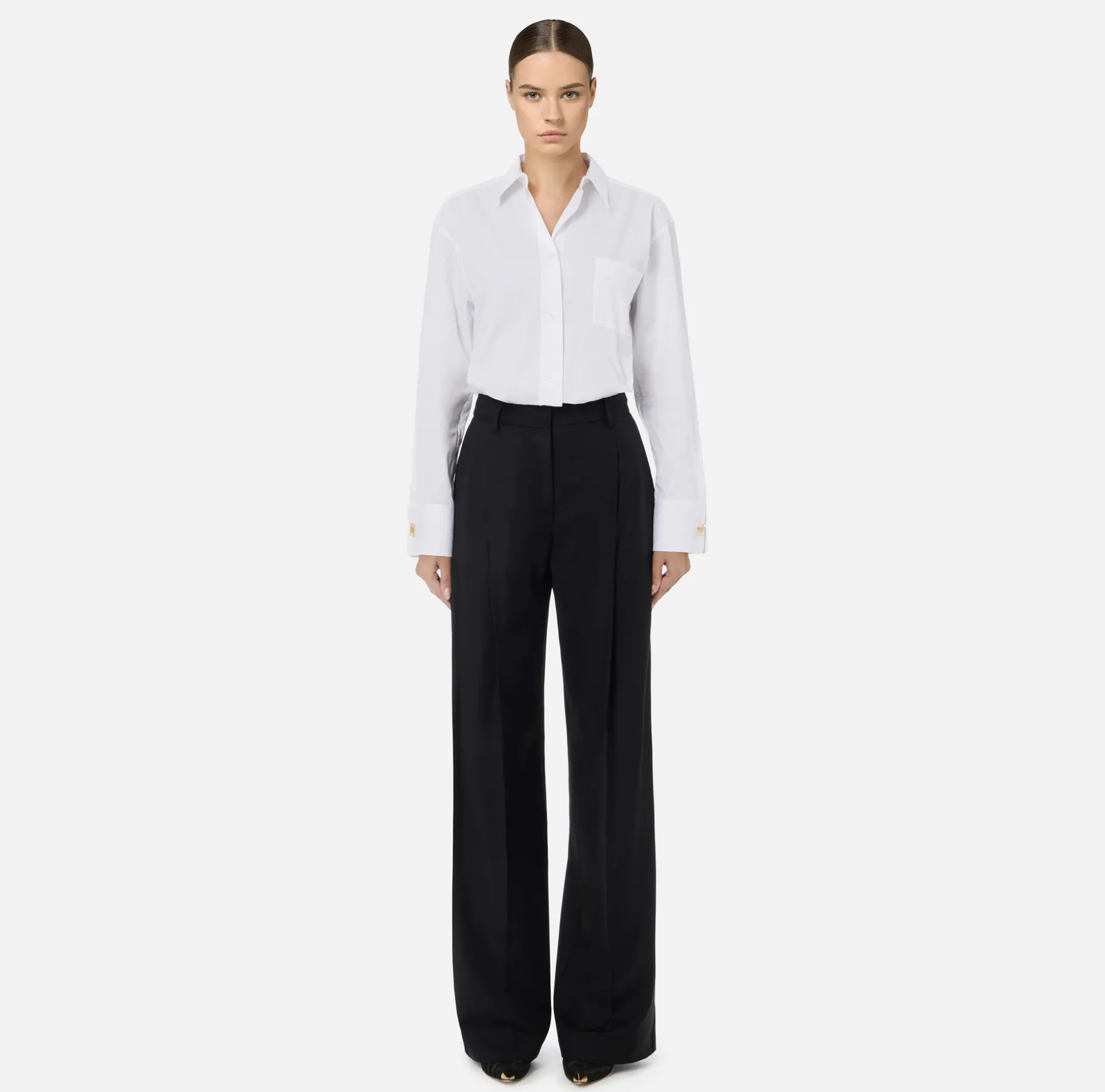 Elisabetta Franchi Trousers And Shorts | Straight trousers in cool wool with darts