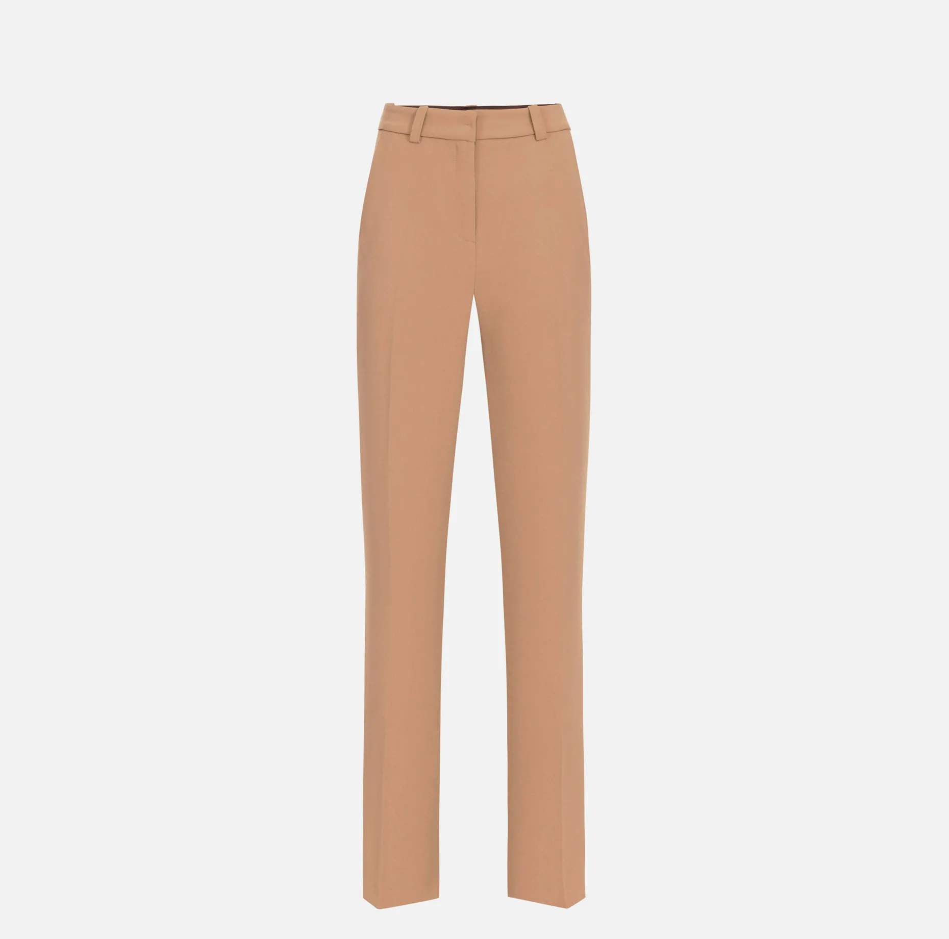 Elisabetta Franchi Trousers And Shorts | Straight trousers in crêpe fabric with emblem embroidery