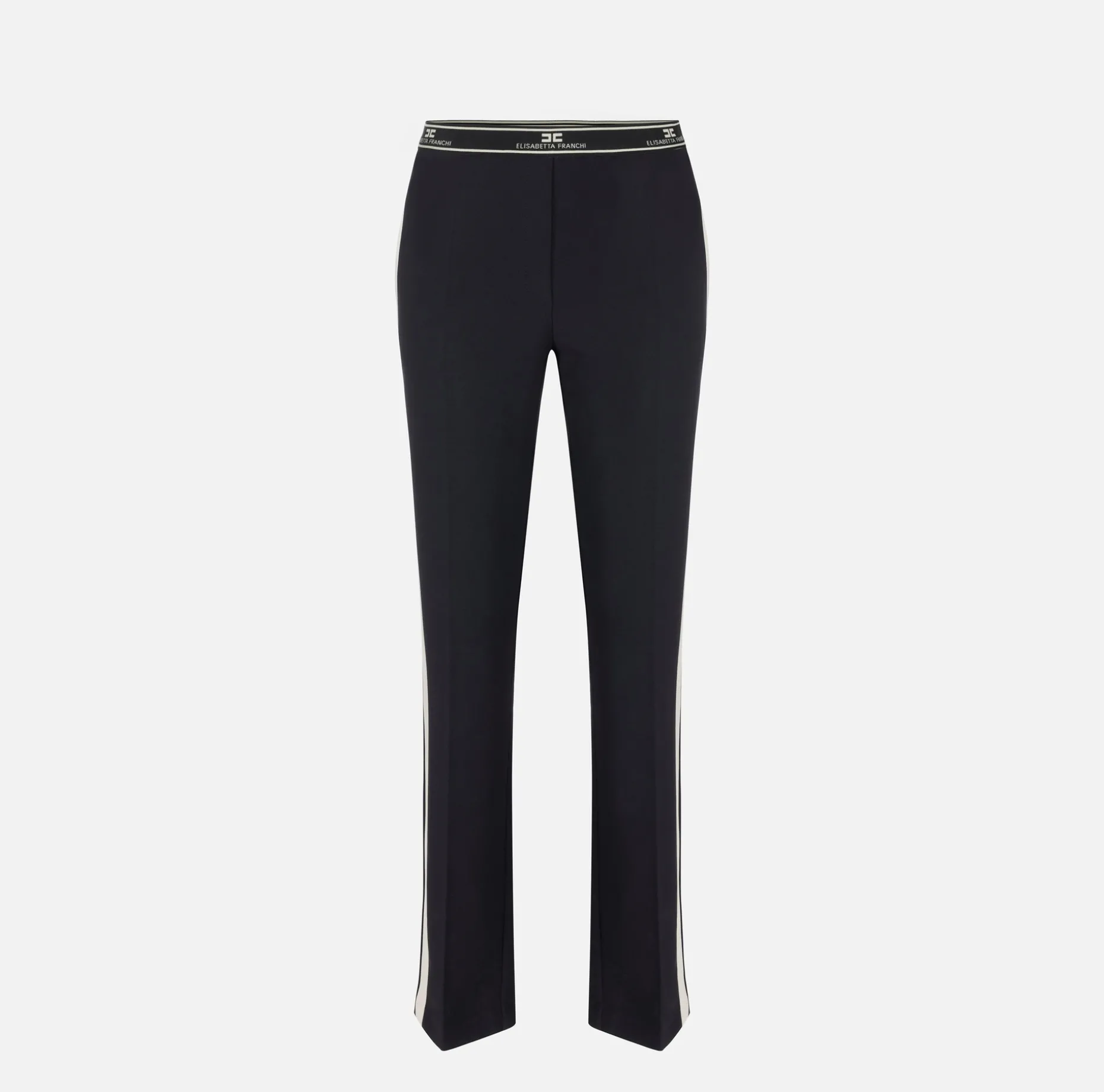 Elisabetta Franchi Trousers And Shorts | Straight trousers in crêpe fabric with side band