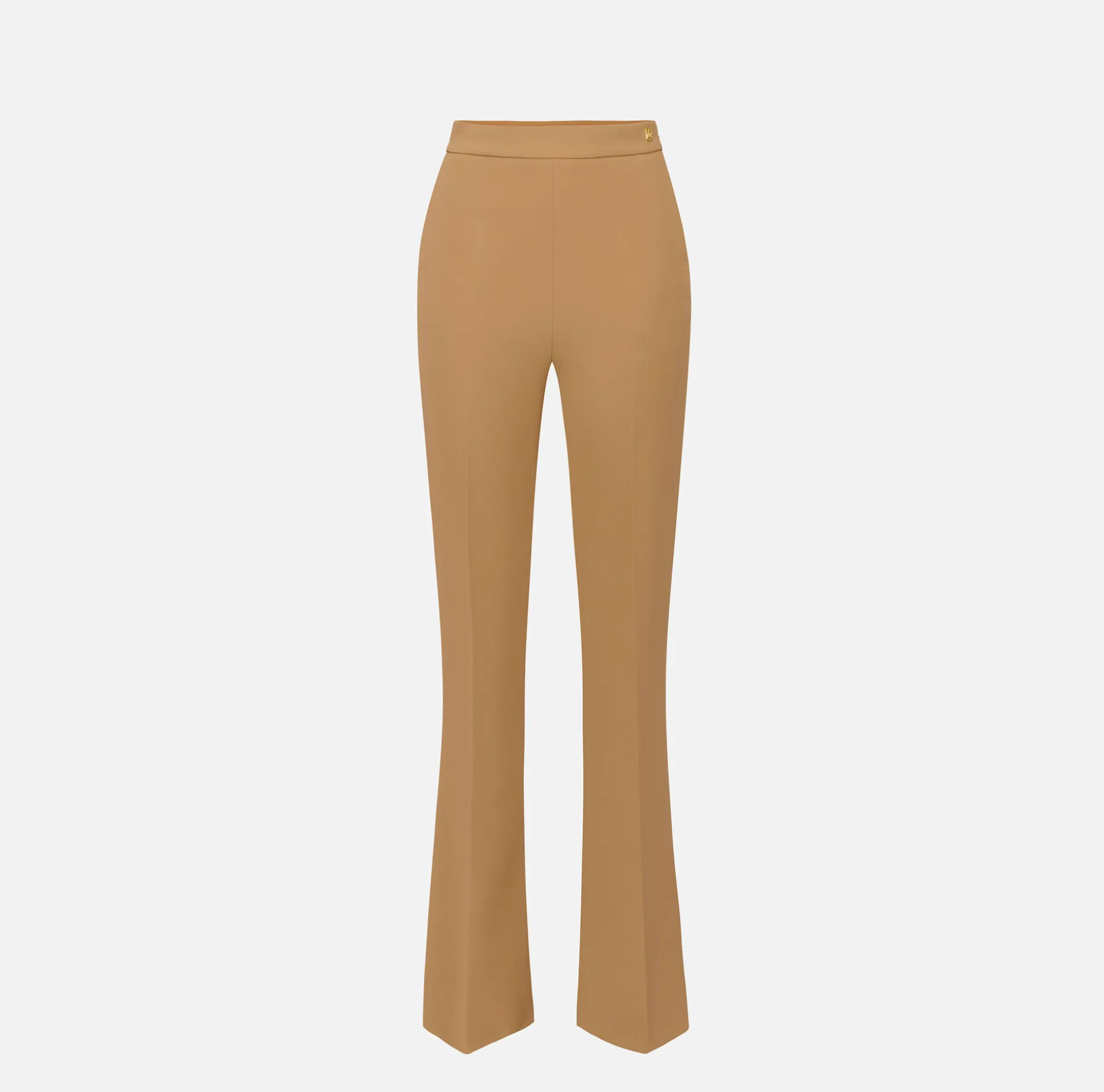 Elisabetta Franchi Tailleur | Trousers And Shorts | Straight trousers in stretch crêpe fabric with logo rivet