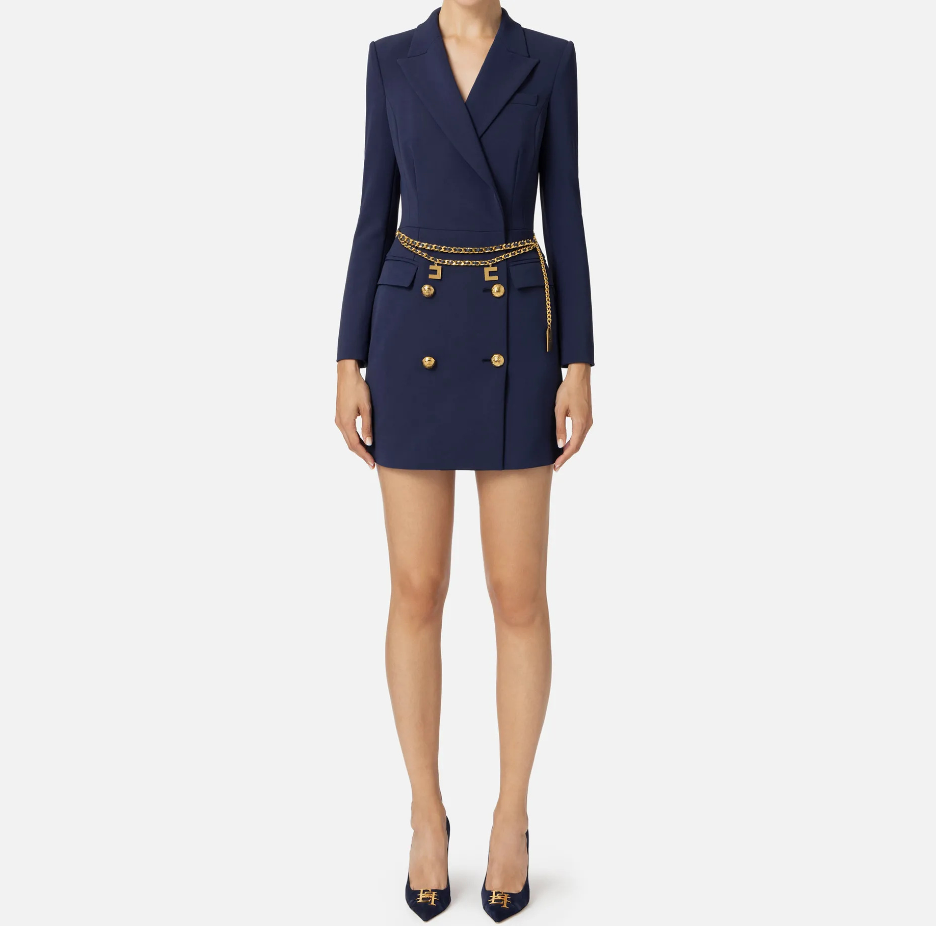 Elisabetta Franchi Dresses | Mini Dresses | Stretch coat dress in crêpe fabric with belt