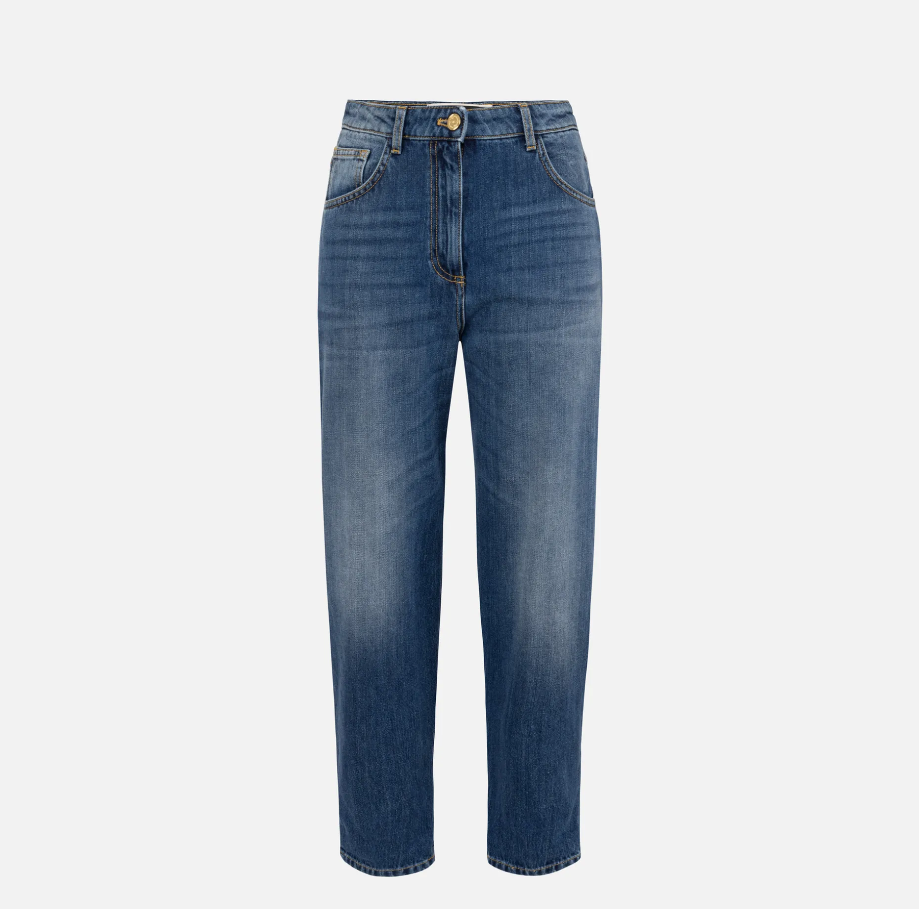 Elisabetta Franchi Jeans | Stretch cotton boyfriend jeans with turn-ups