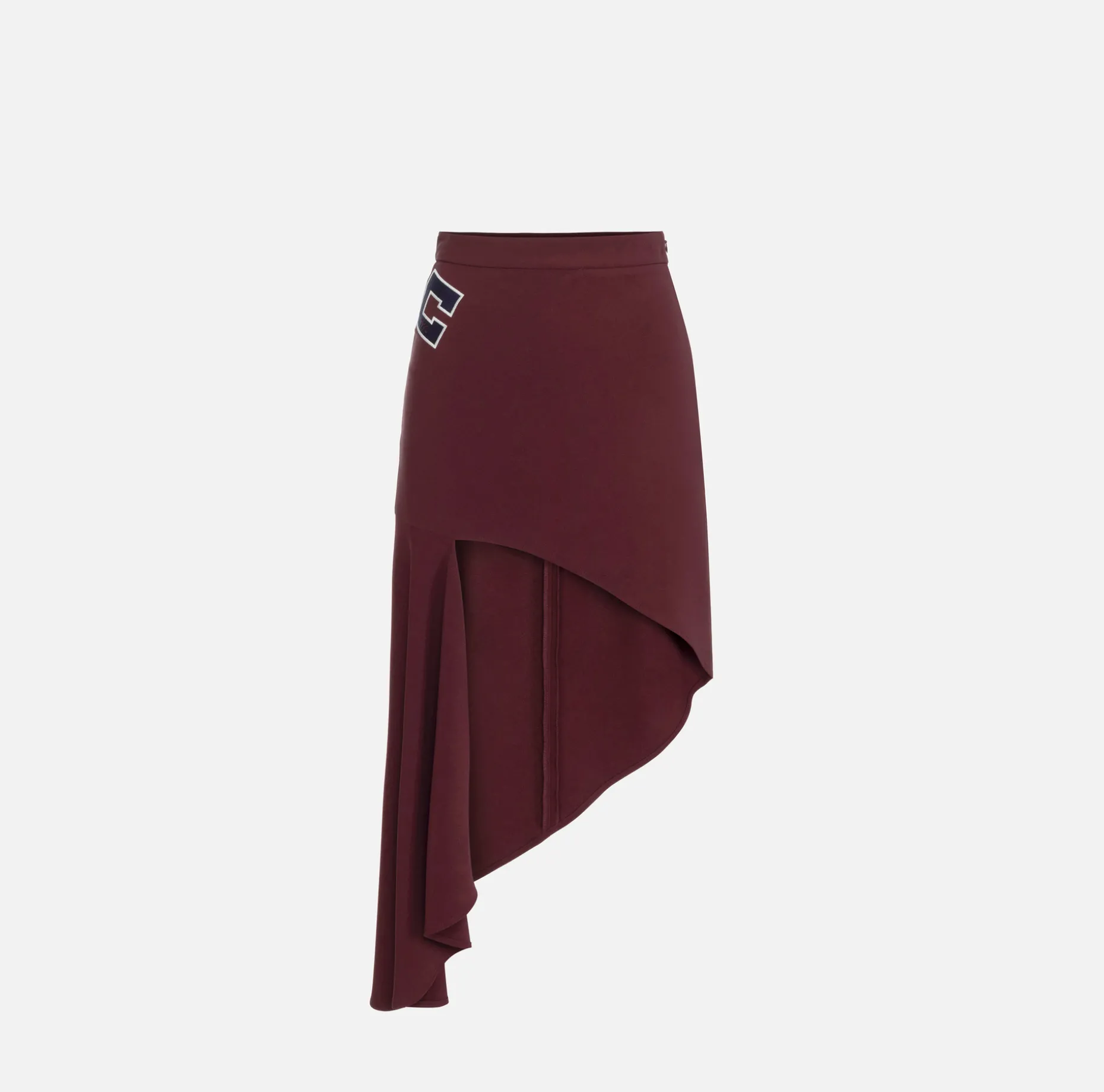 Elisabetta Franchi Skirts | Stretch crêpe asymmetric skirt with bands and logo embroidery