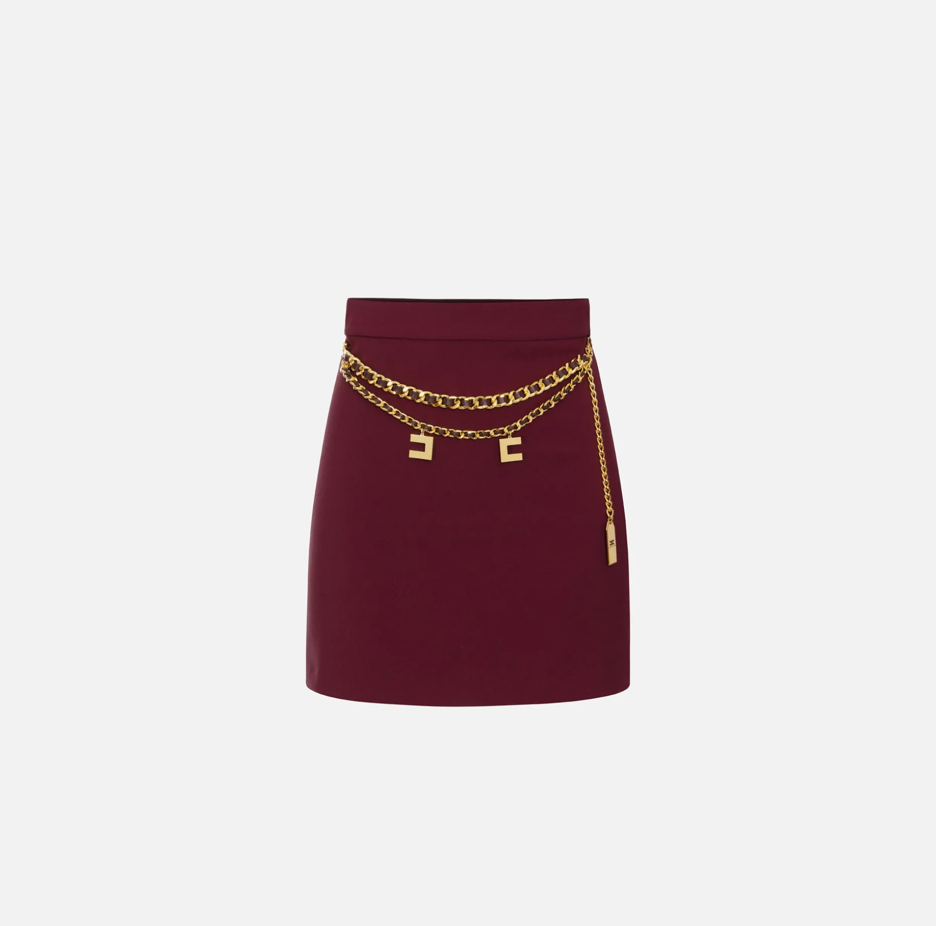 Elisabetta Franchi Tailleur | Skirts | Stretch crêpe miniskirt with belt