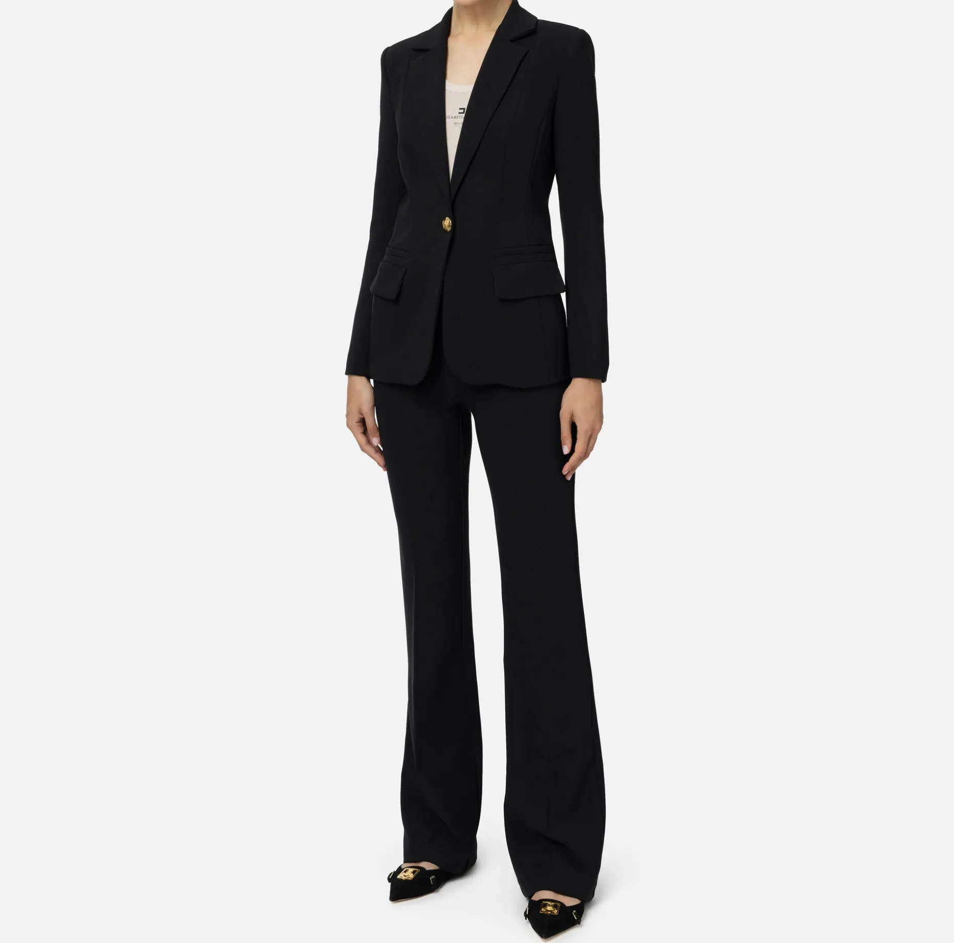 Elisabetta Franchi Tailleur | Stretch crêpe suit with fitted jacket and straight trousers