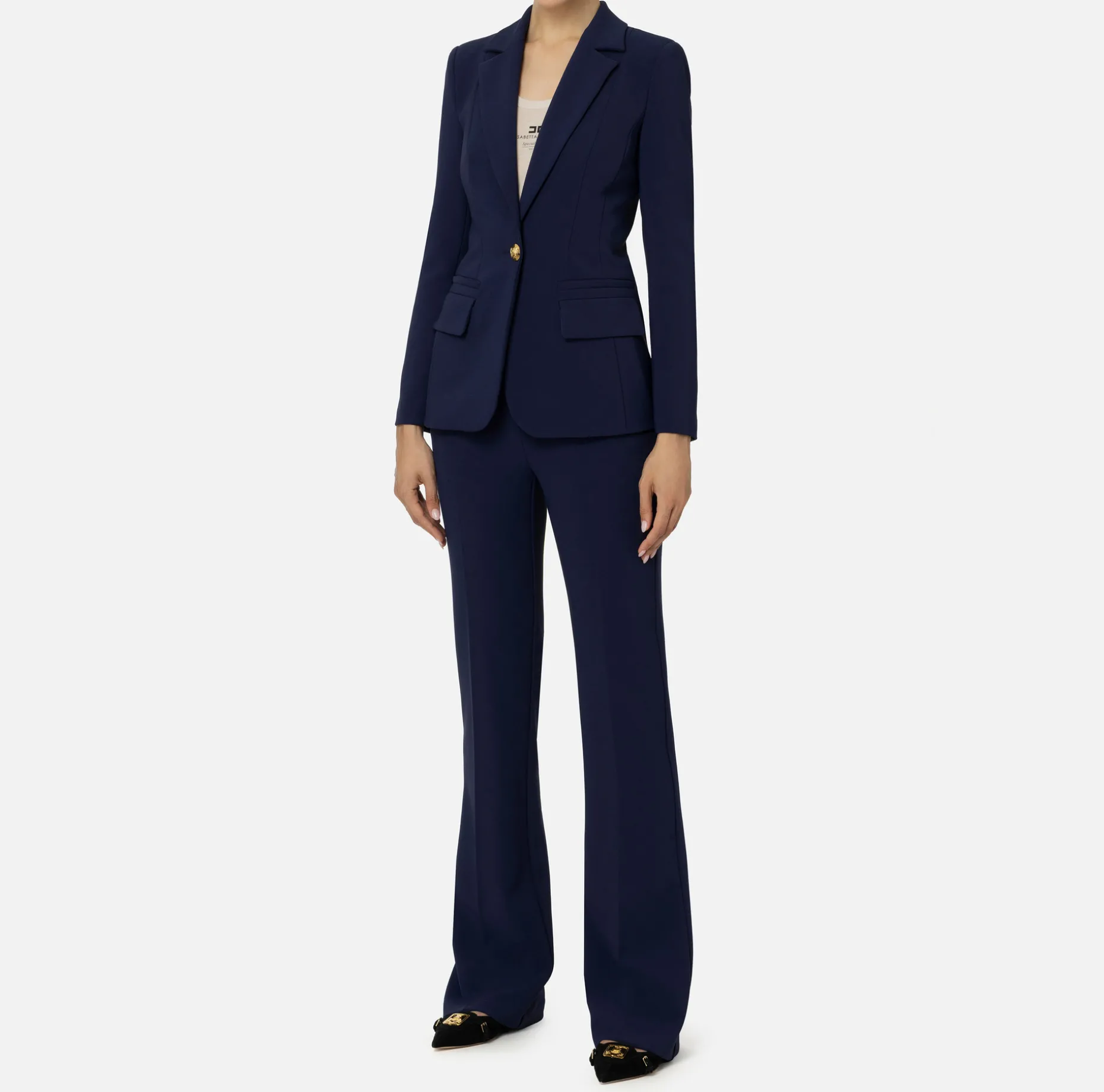 Elisabetta Franchi Tailleur | Stretch crêpe suit with fitted jacket and straight trousers