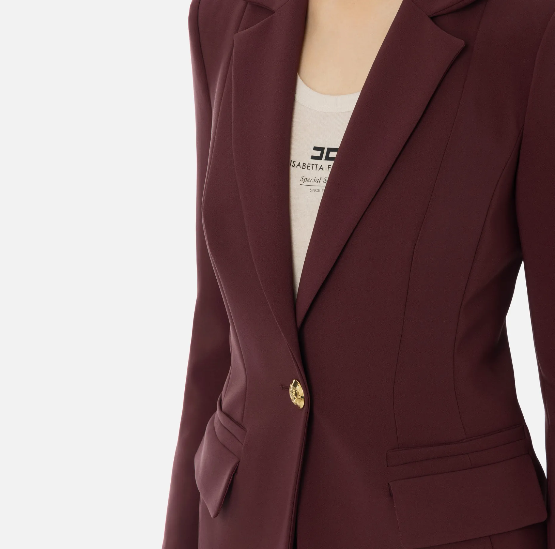 Elisabetta Franchi Tailleur | Stretch crêpe suit with fitted jacket and straight trousers