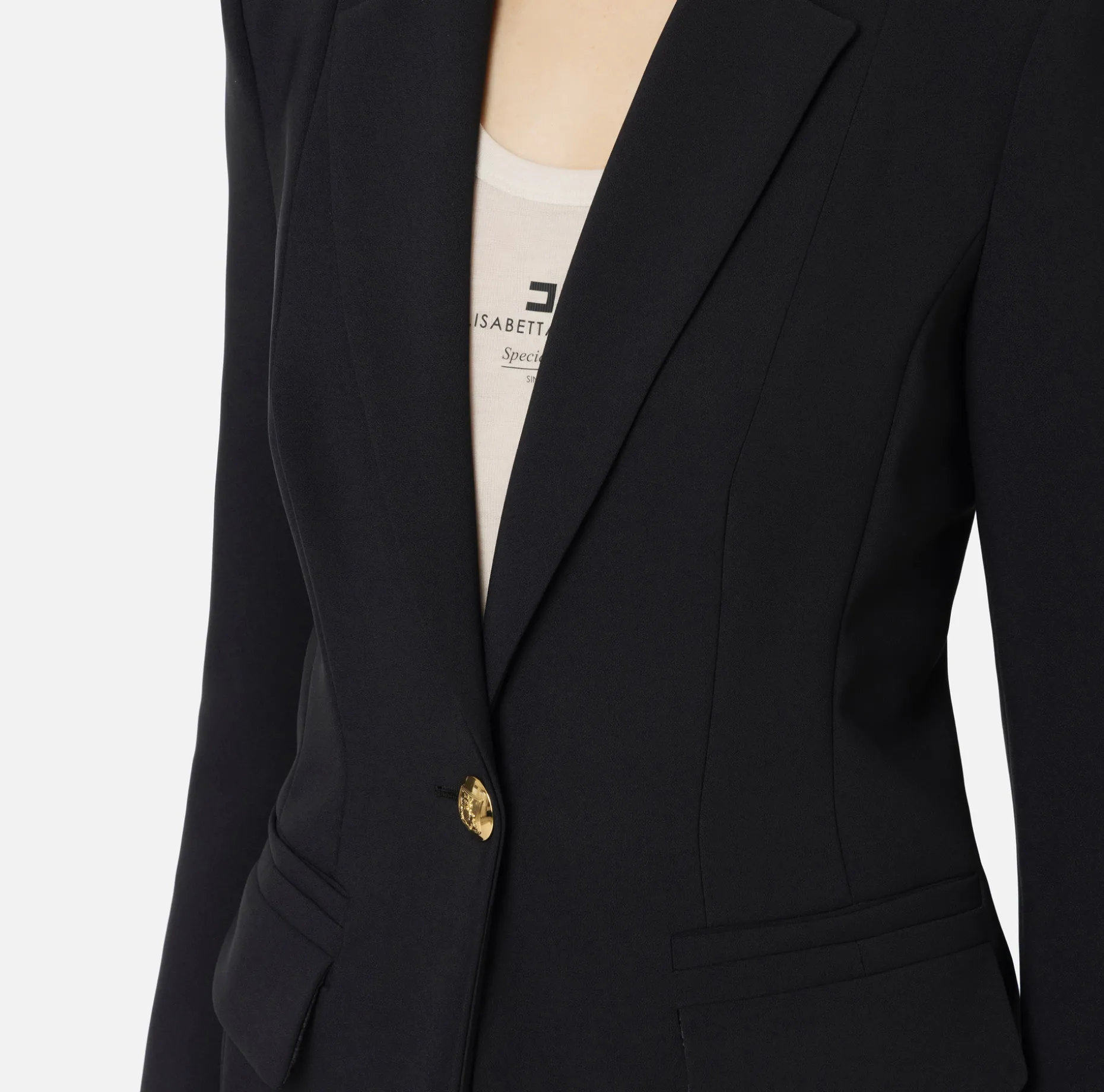 Elisabetta Franchi Tailleur | Stretch crêpe suit with fitted jacket and straight trousers