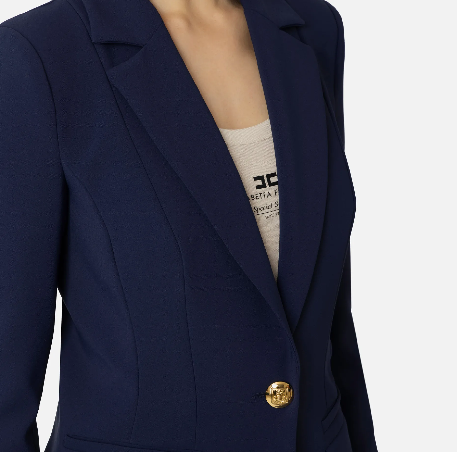 Elisabetta Franchi Tailleur | Stretch crêpe suit with fitted jacket and straight trousers