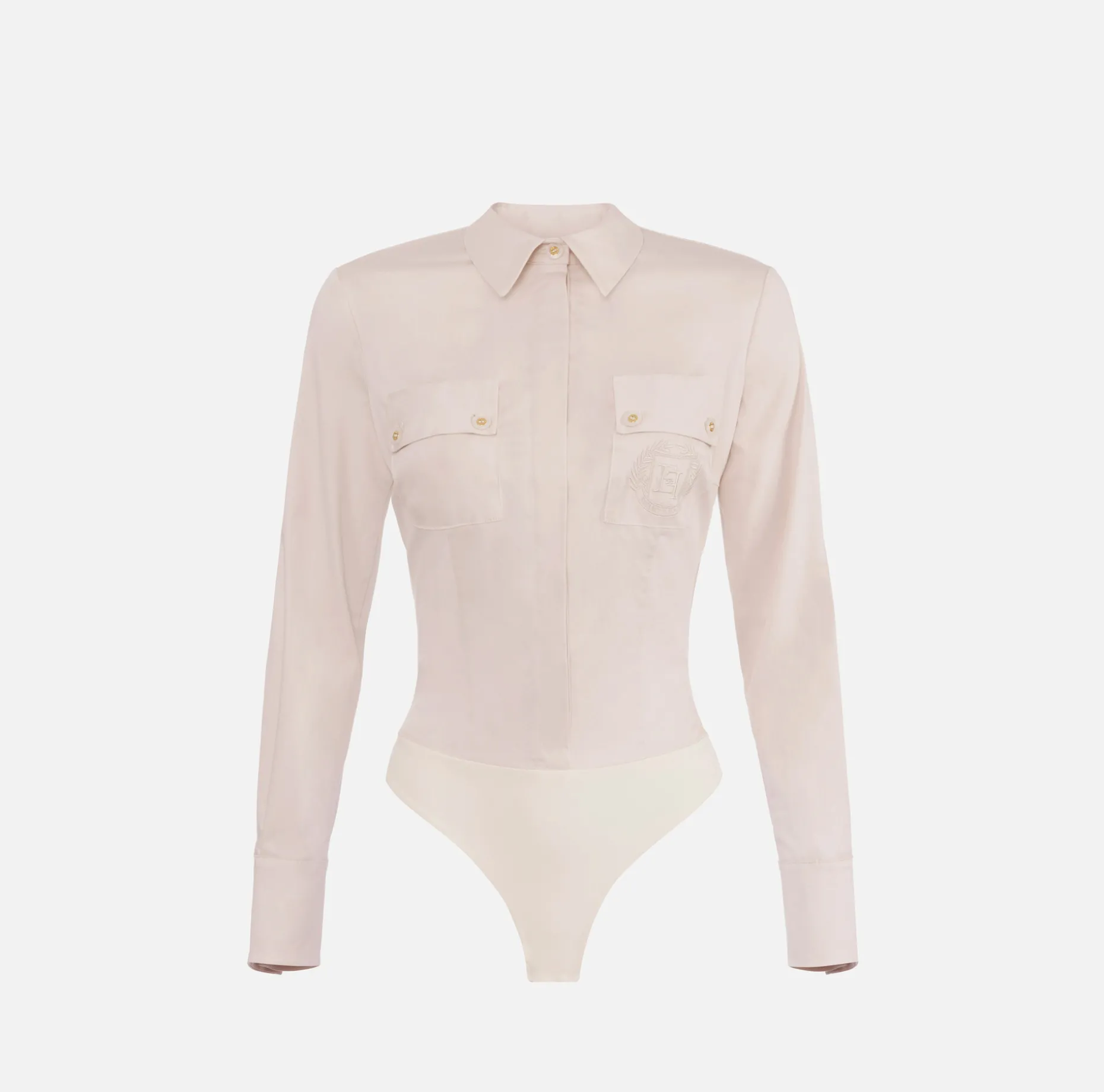 Elisabetta Franchi Shirts And Blouses | Top And T-Shirts | Stretch poplin bodysuit-style shirt with cut-out