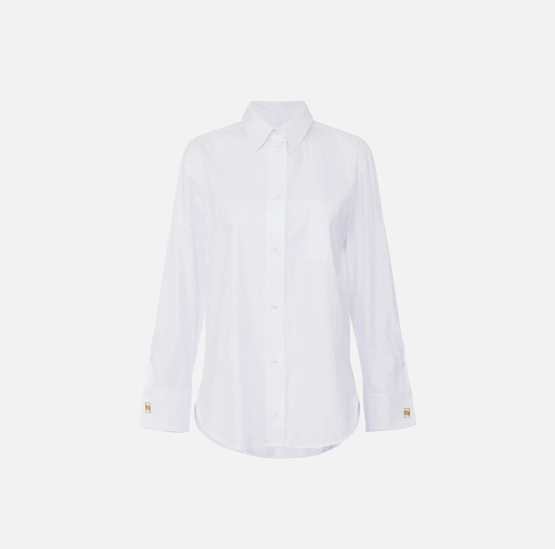 Elisabetta Franchi Shirts And Blouses | Striped jacquard poplin shirt with cufflinks