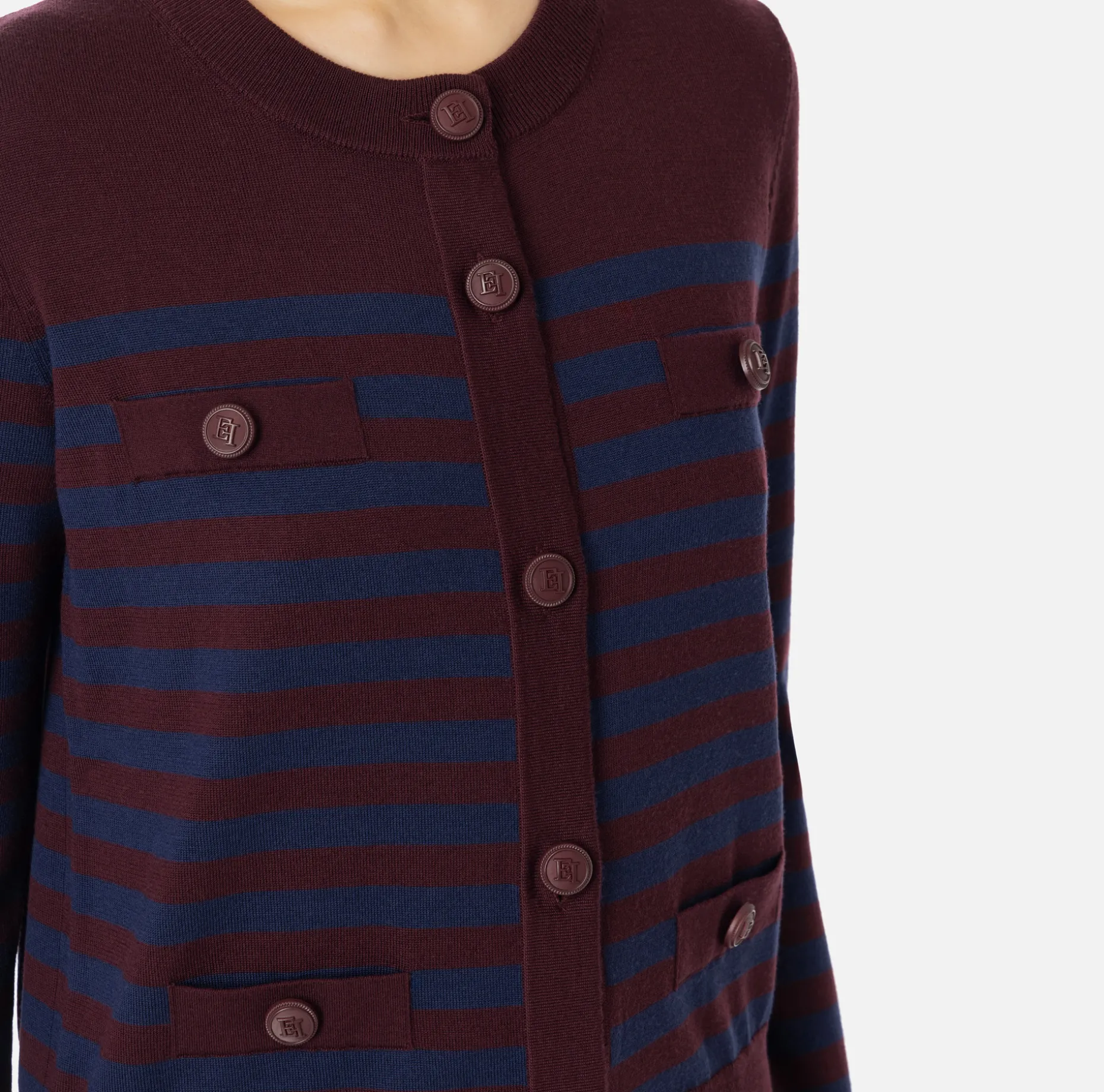 Elisabetta Franchi Knitwear And Sweatshirts | Striped wool cardigan