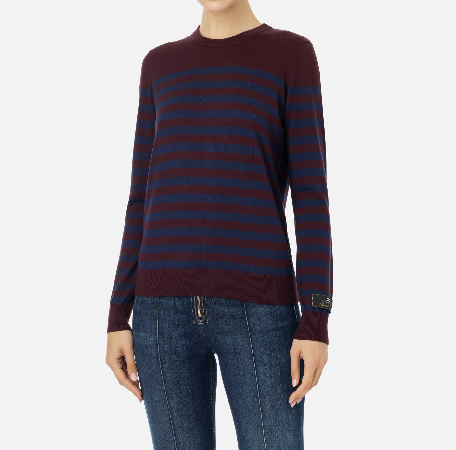 Elisabetta Franchi Knitwear And Sweatshirts | Striped wool jumper