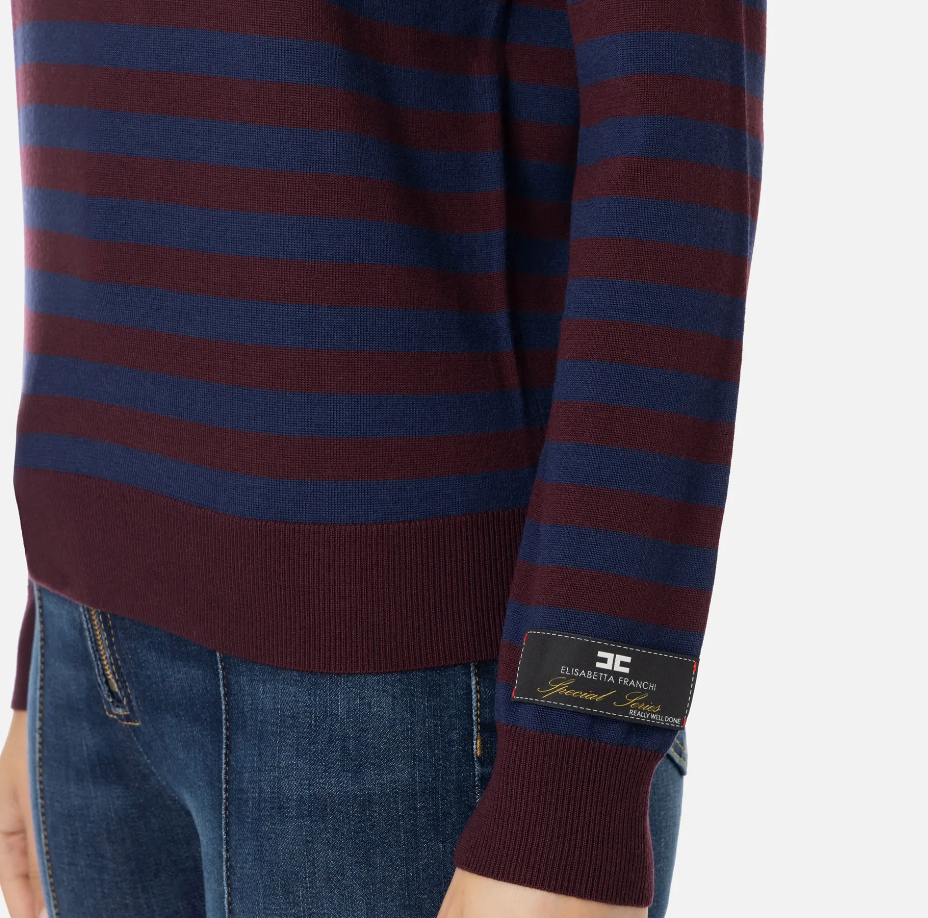 Elisabetta Franchi Knitwear And Sweatshirts | Striped wool jumper