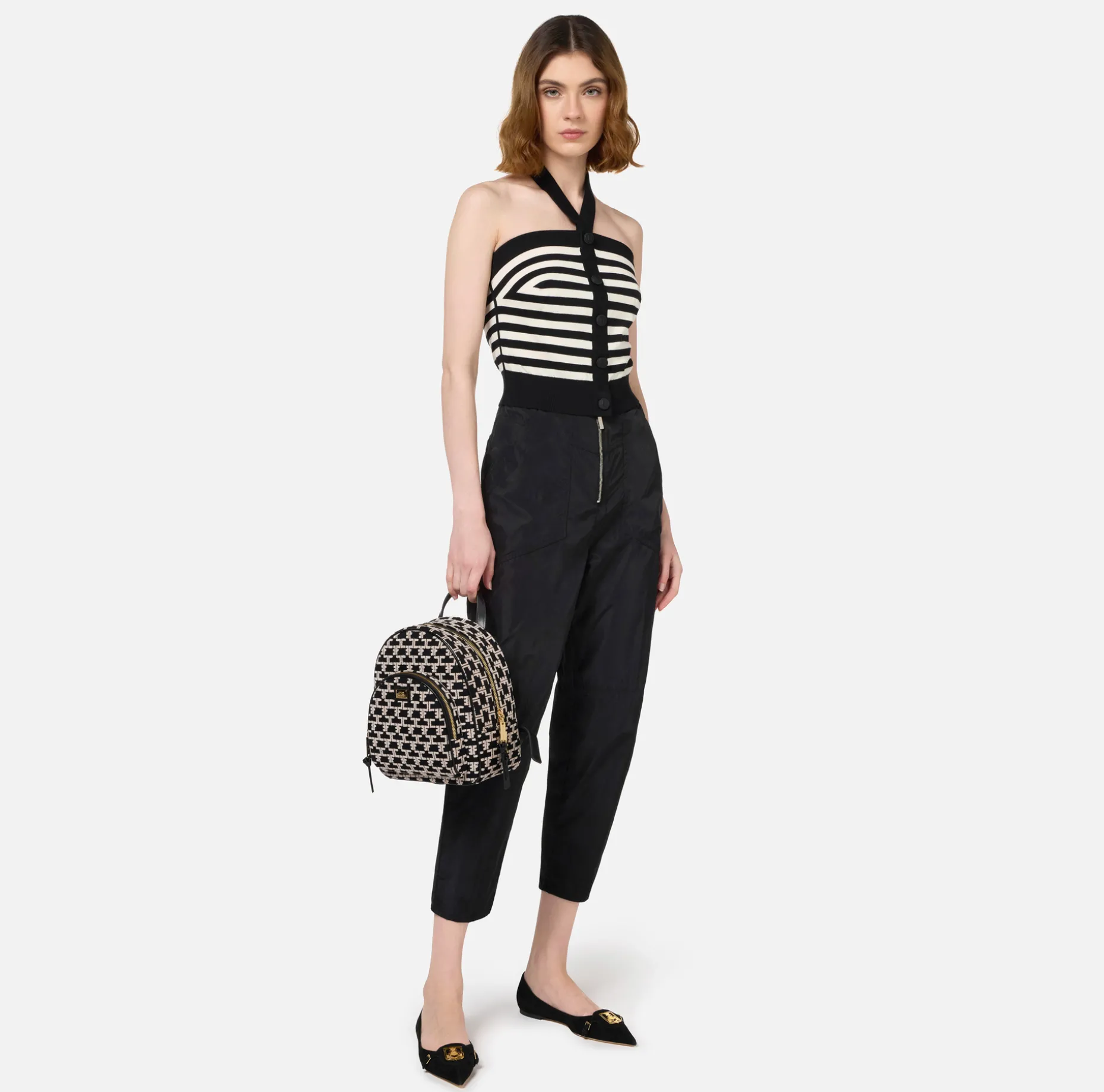 Elisabetta Franchi Top And T-Shirts | Striped wool top