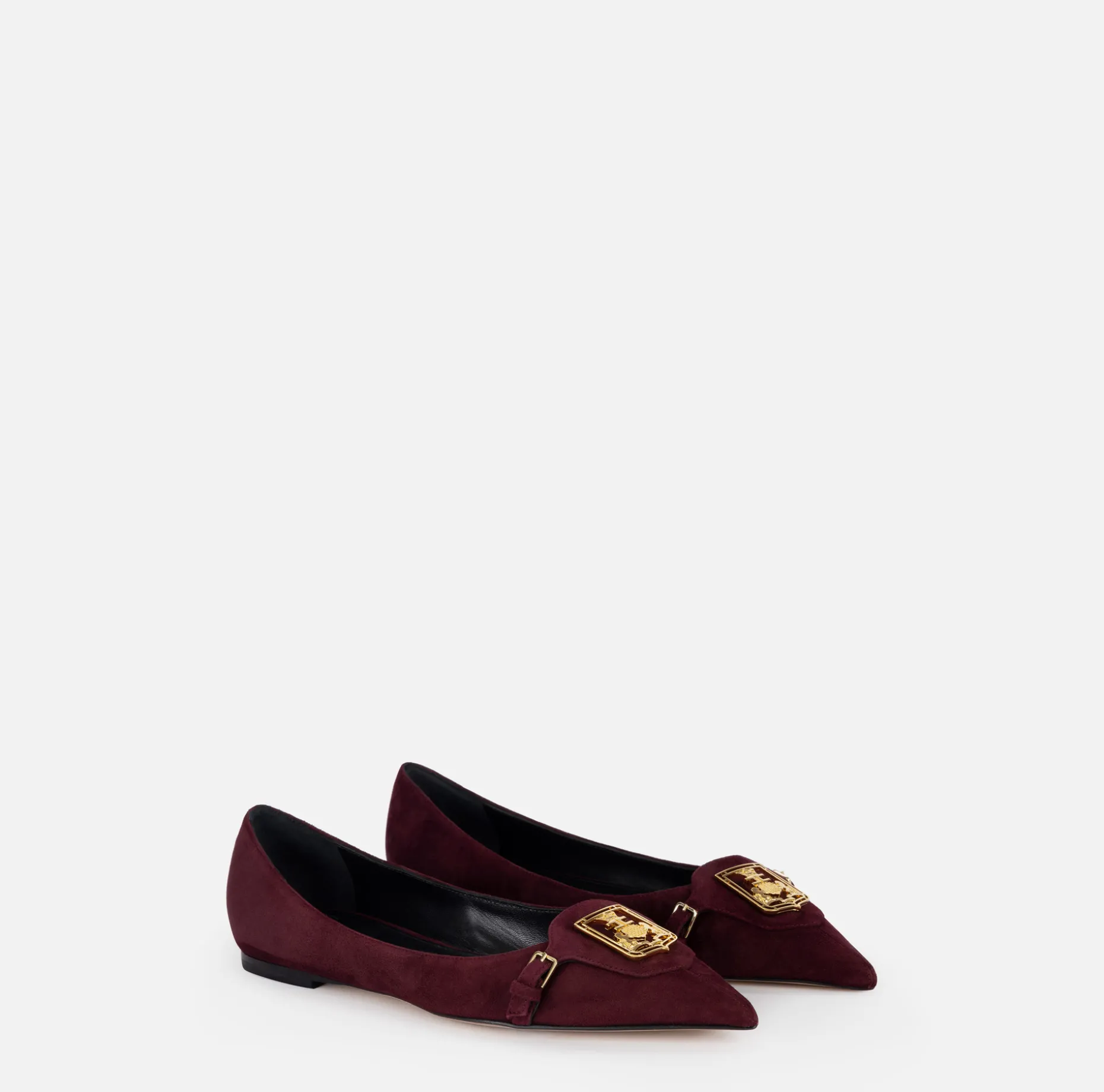 Elisabetta Franchi Sneakers & Flat Shoes | Suede flats with shield flap