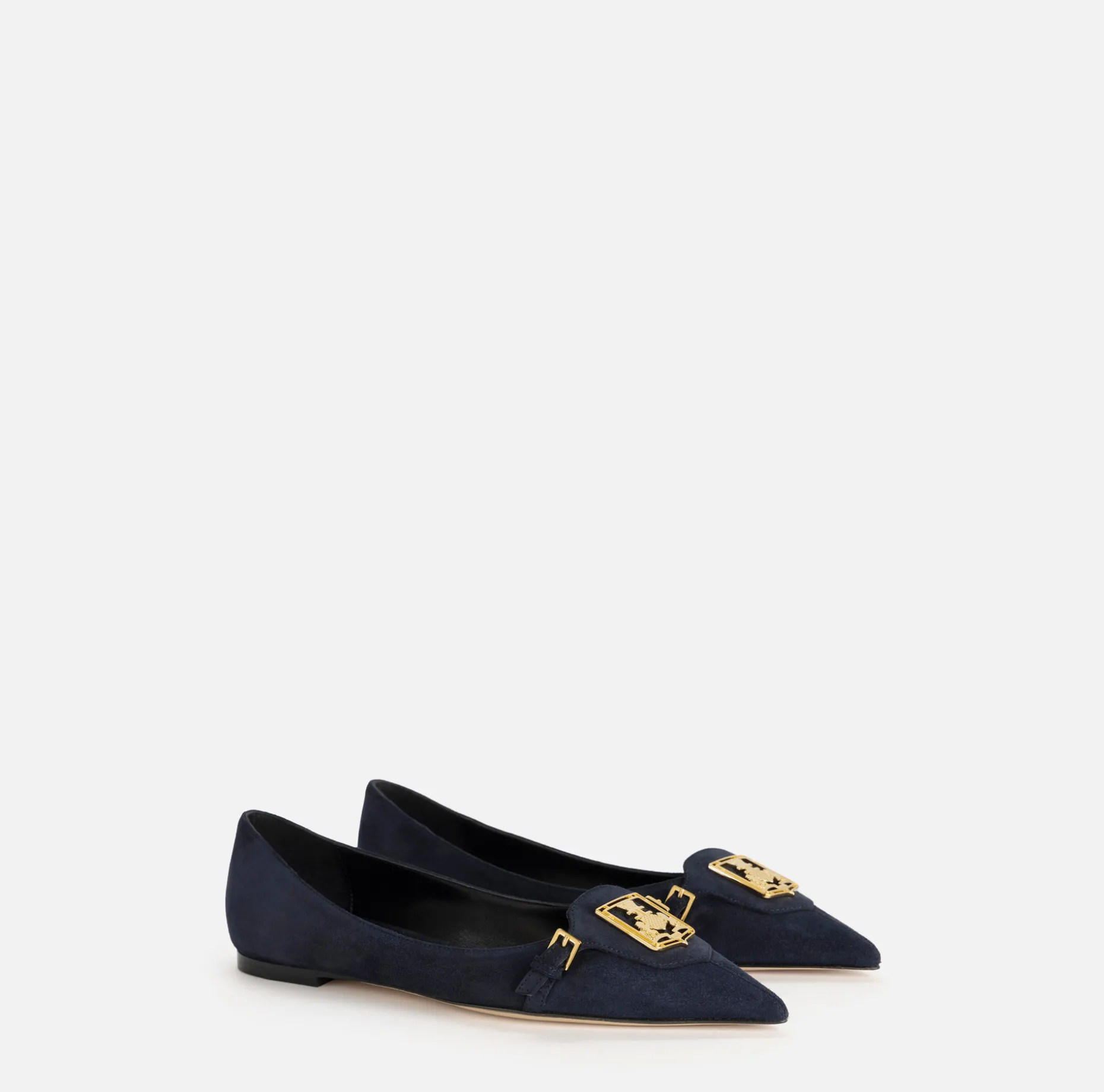 Elisabetta Franchi Sneakers & Flat Shoes | Suede flats with shield flap