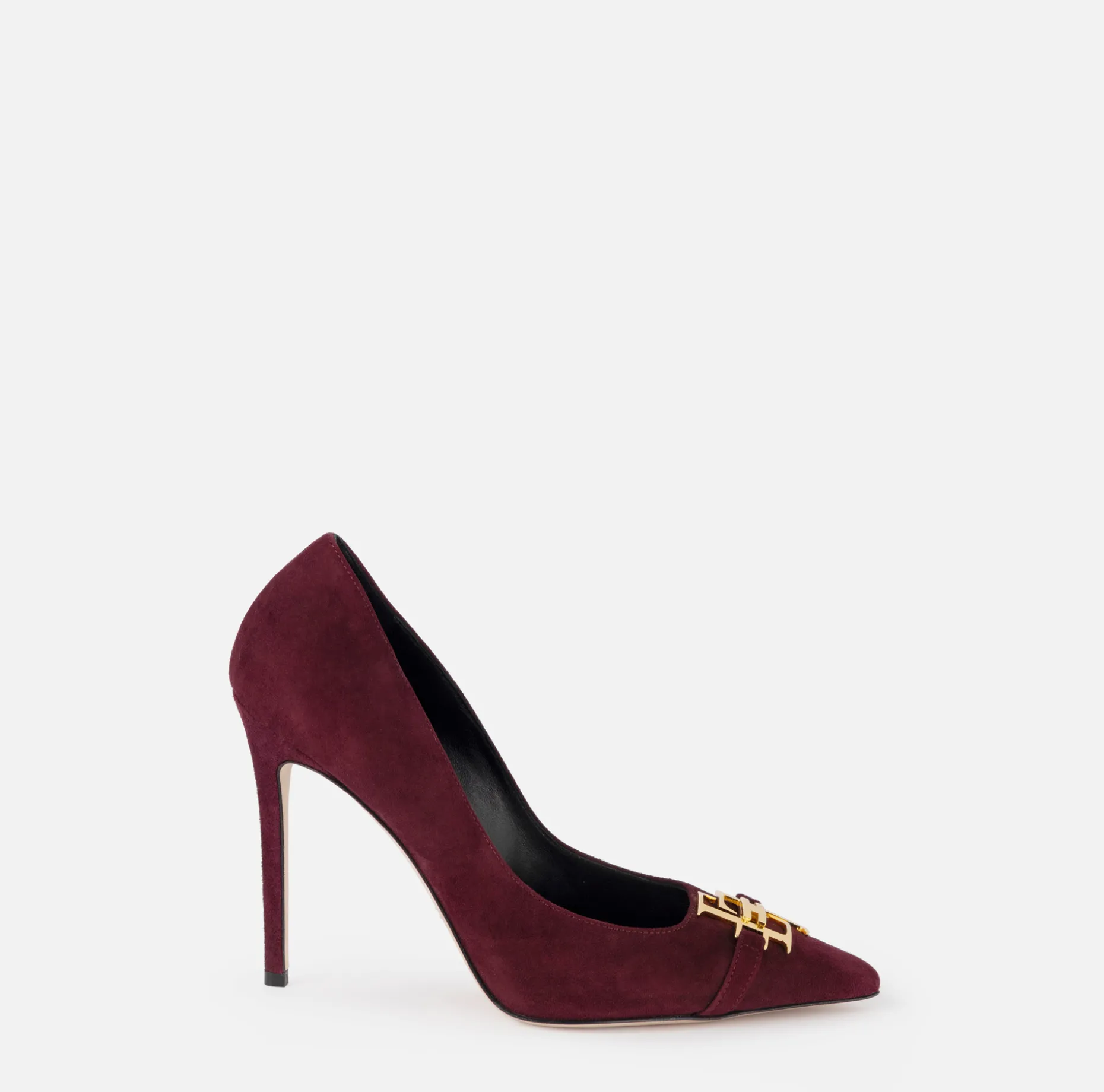 Elisabetta Franchi Pumps | Suede pump with logo plaque