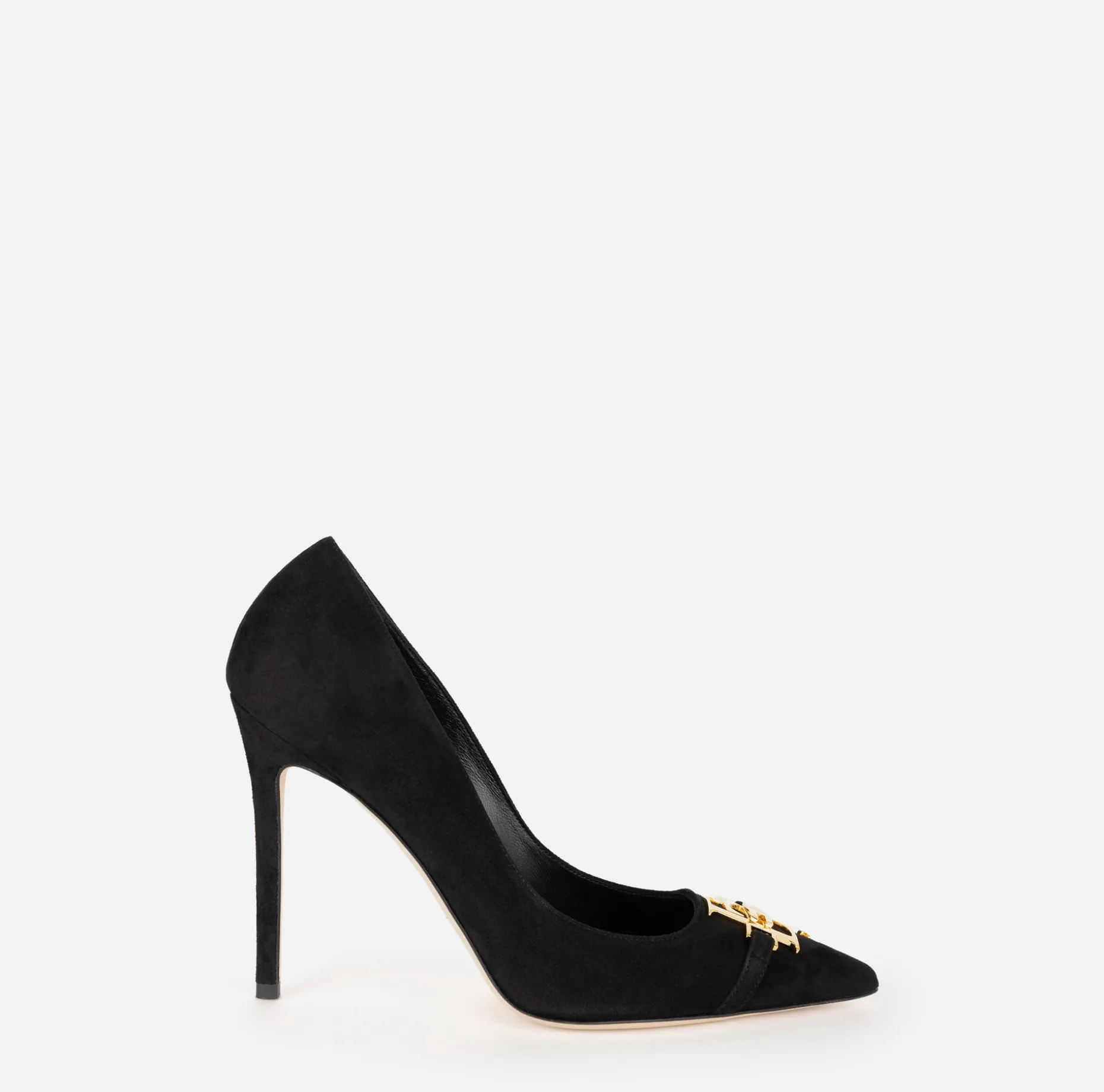 Elisabetta Franchi Pumps | Suede pump with logo plaque