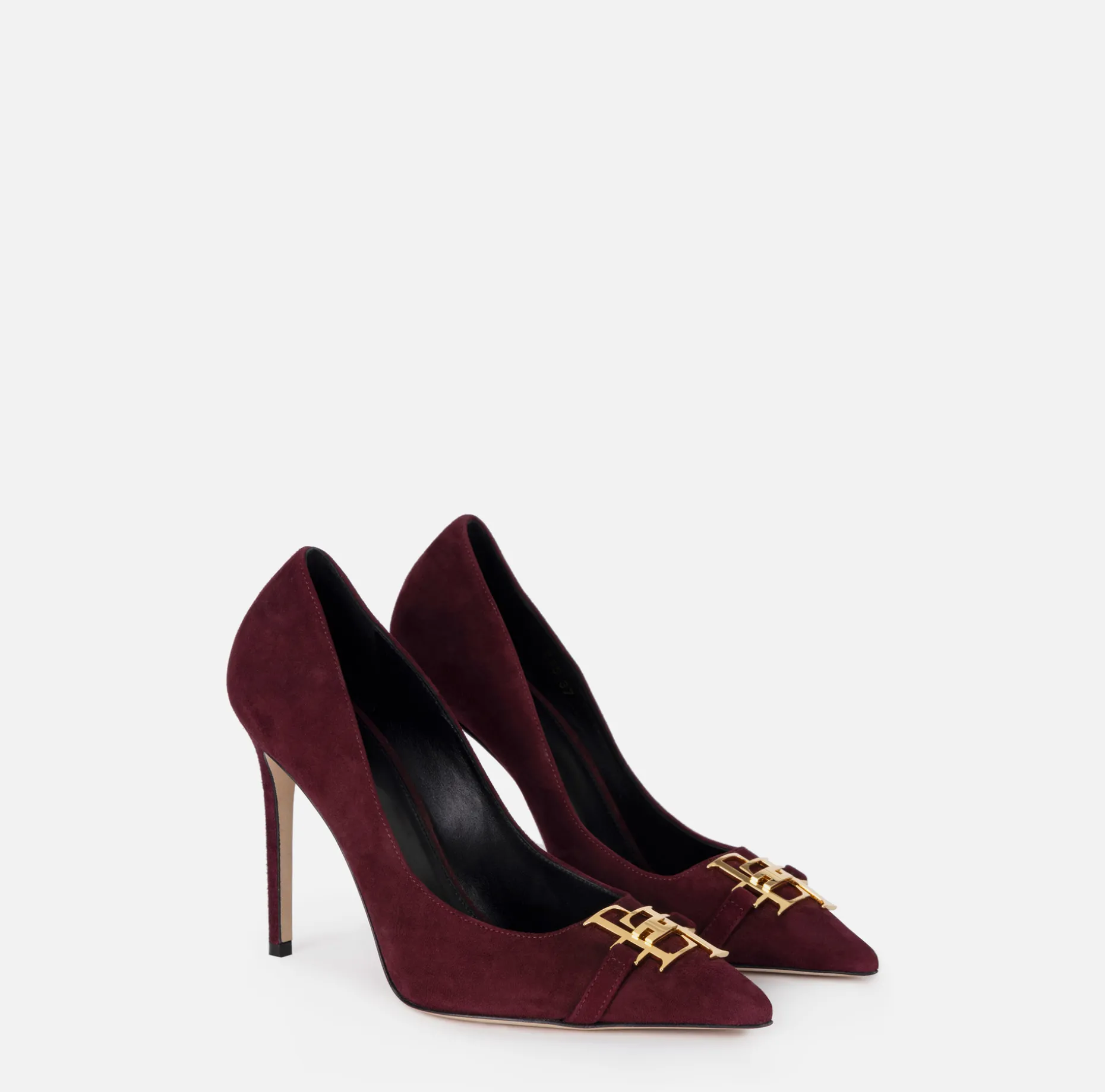 Elisabetta Franchi Pumps | Suede pump with logo plaque