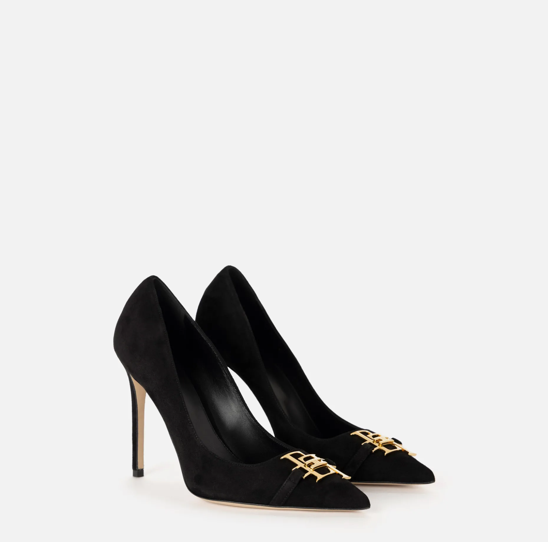 Elisabetta Franchi Pumps | Suede pump with logo plaque