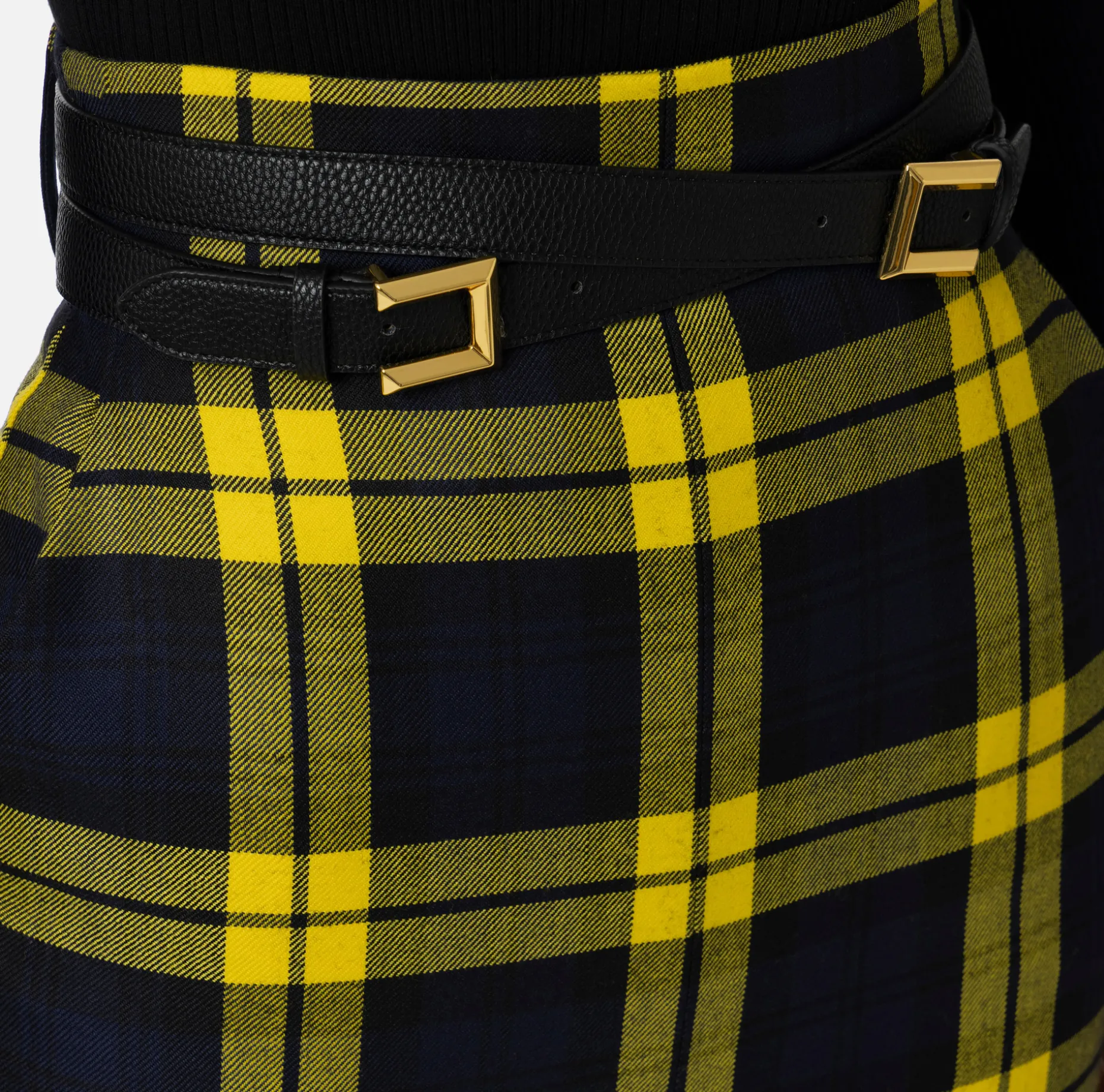 Elisabetta Franchi Skirts | Tartan wool midi skirt with belt