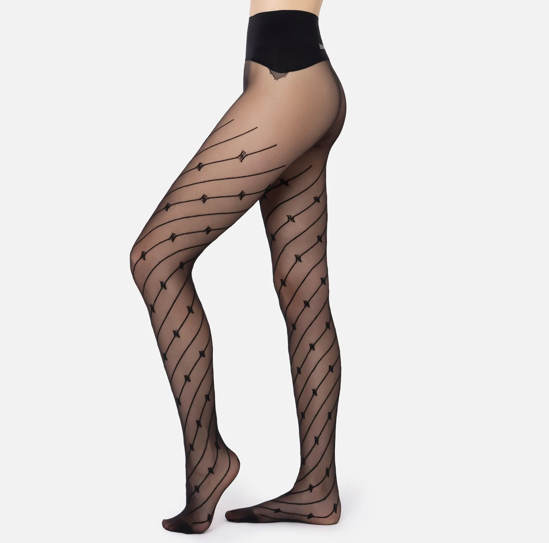 Elisabetta Franchi Stockings And Tights | Tights with diagonal stripe and logo