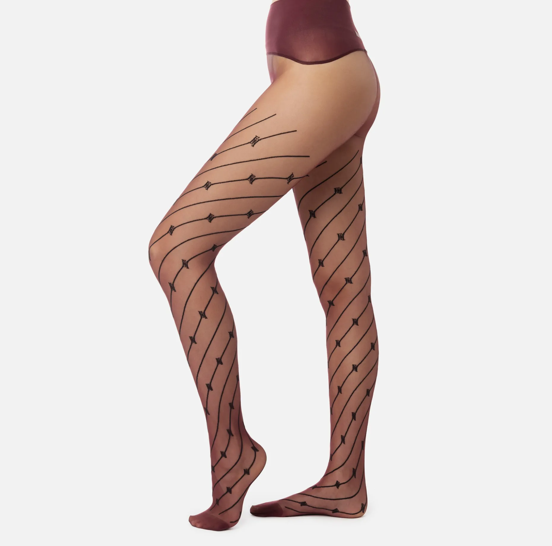 Elisabetta Franchi Stockings And Tights | Tights with diagonal stripe and logo