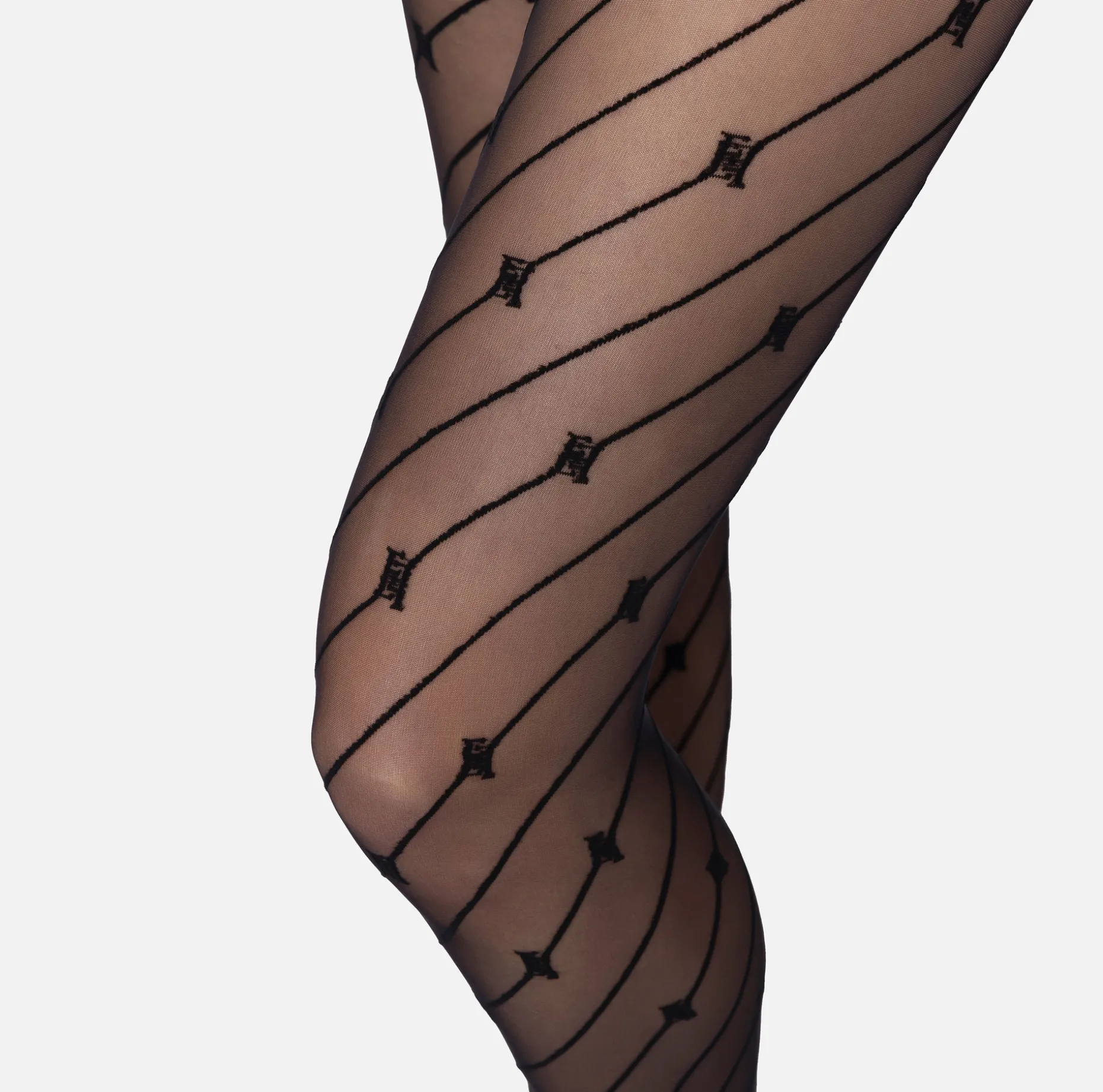 Elisabetta Franchi Stockings And Tights | Tights with diagonal stripe and logo