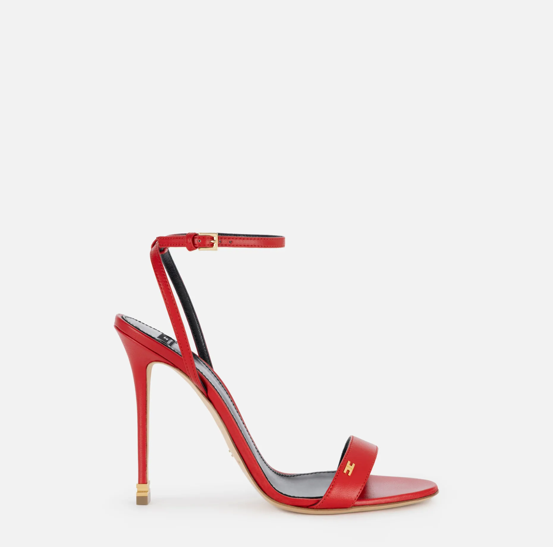 Elisabetta Franchi Sandals | Étoile Nappa leather sandals with ankle strap