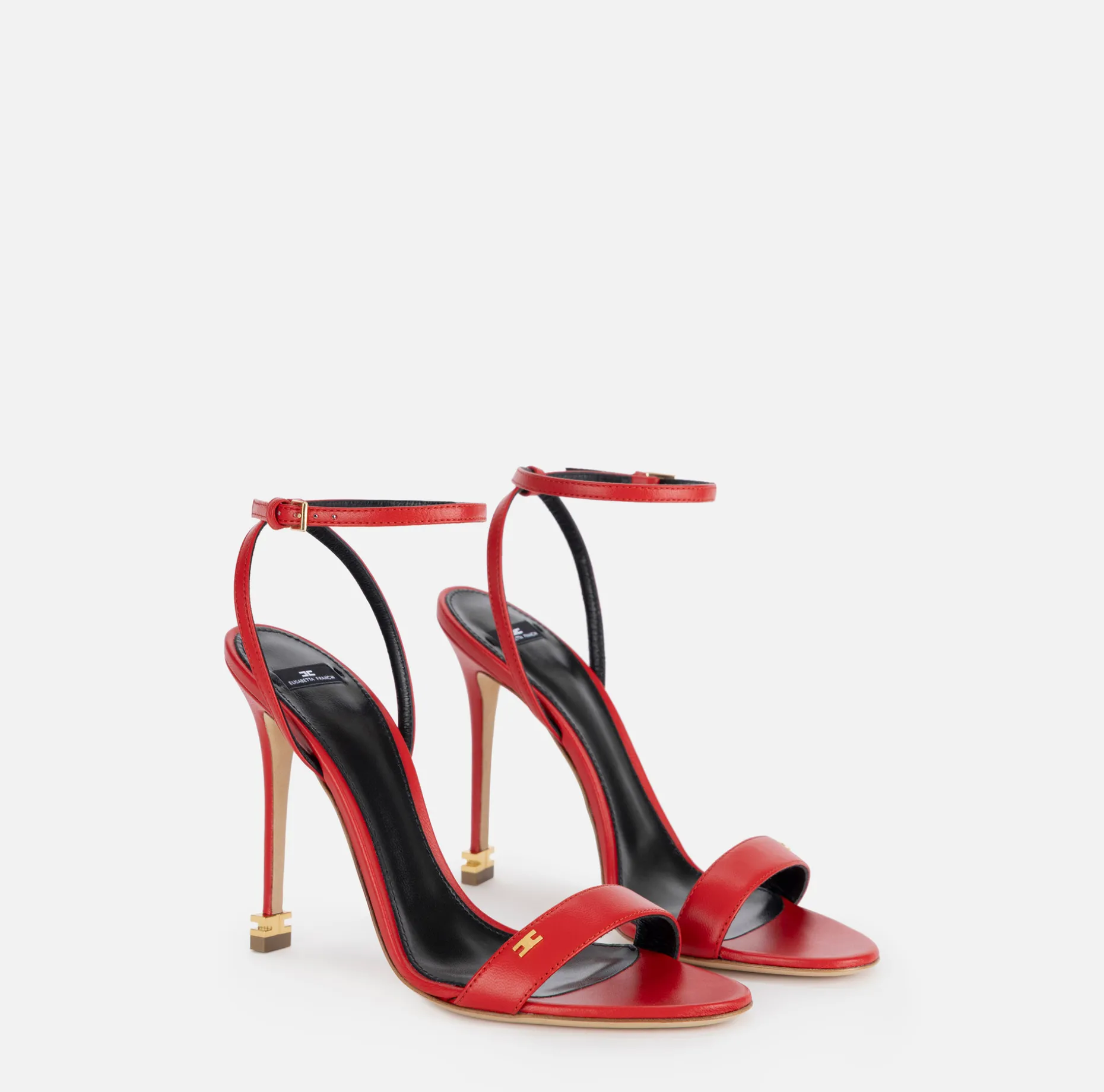 Elisabetta Franchi Sandals | Étoile Nappa leather sandals with ankle strap