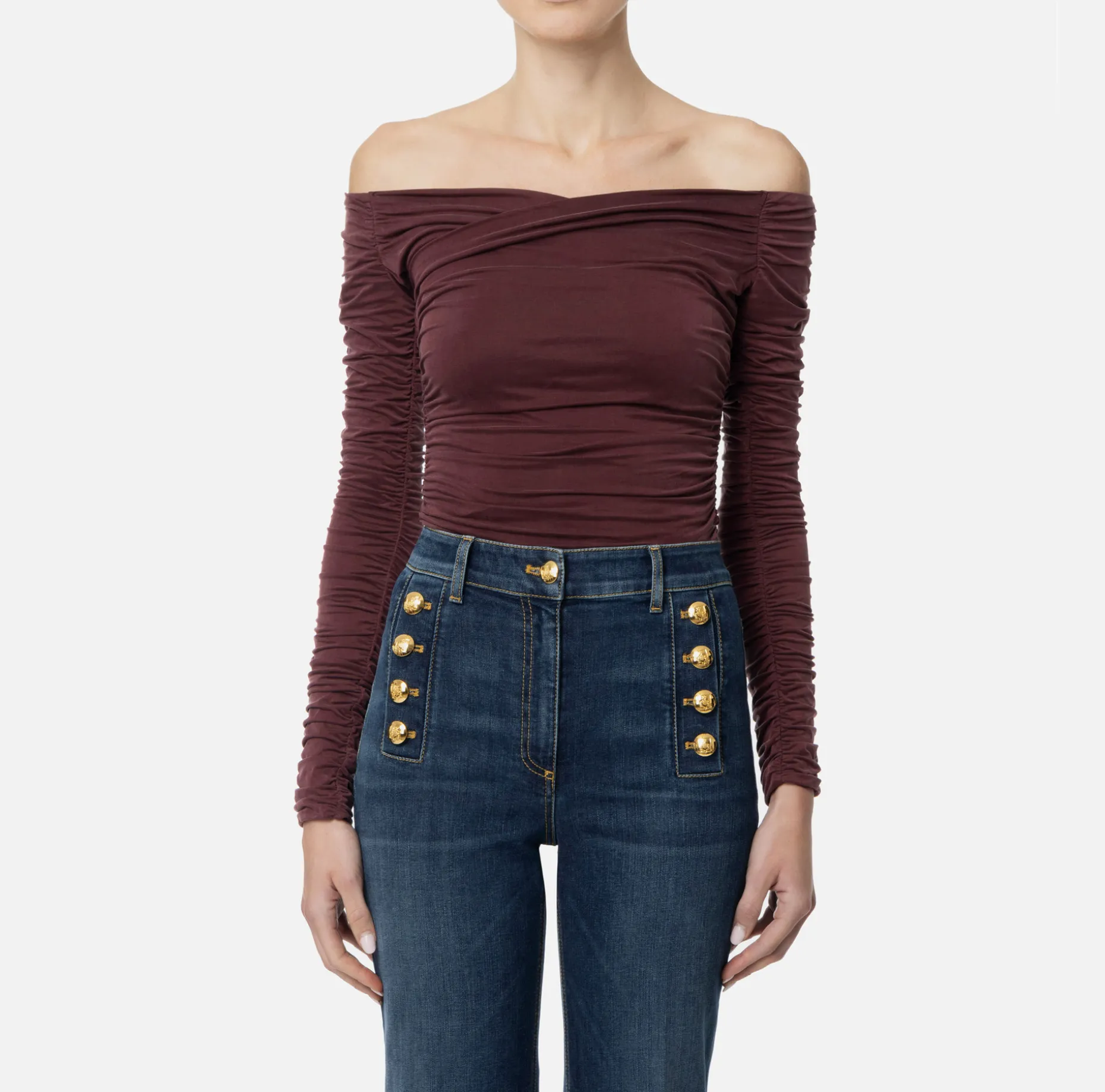 Elisabetta Franchi Top And T-Shirts | Top in draped cupro jersey fabric