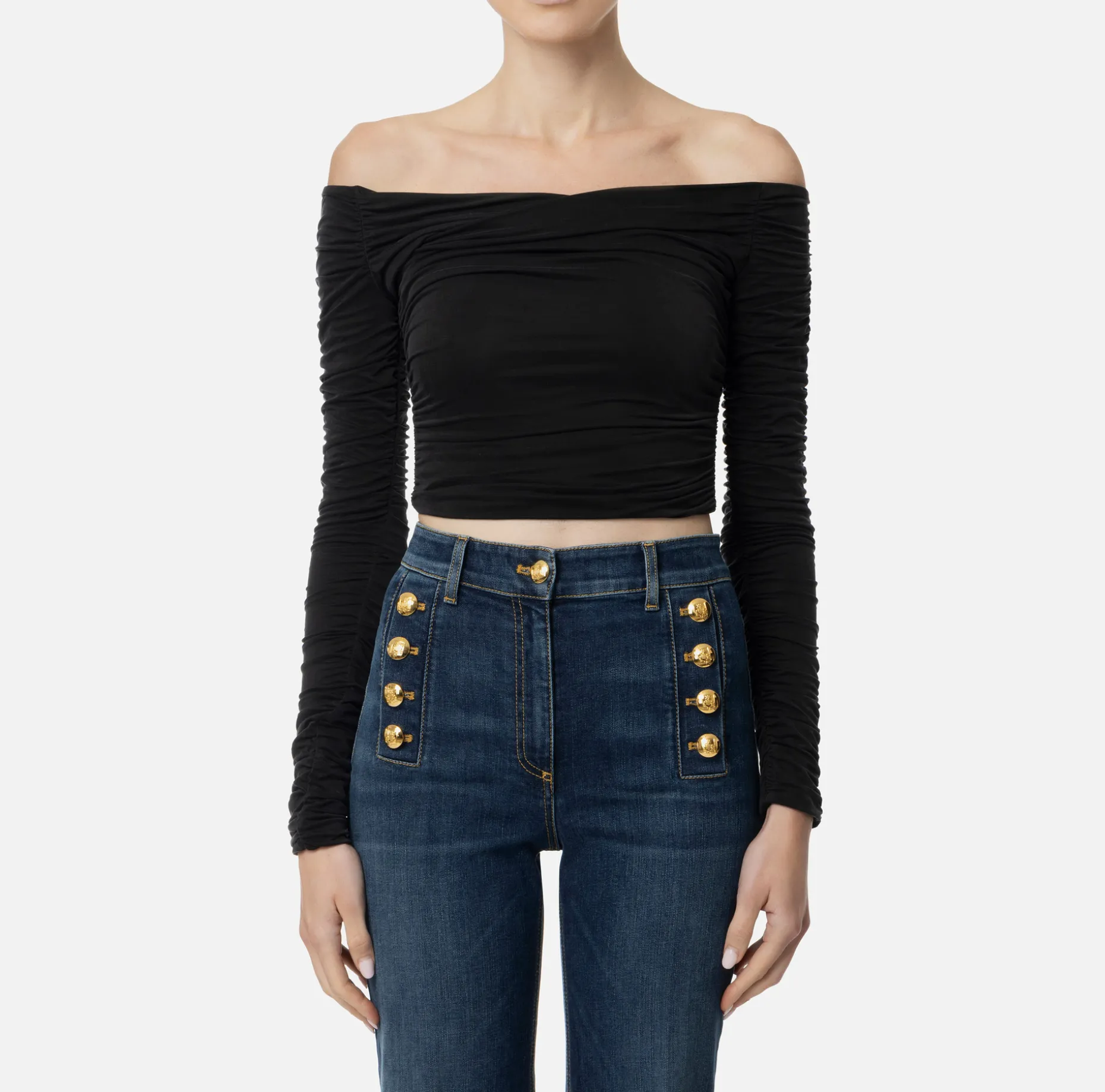 Elisabetta Franchi Top And T-Shirts | Top in draped cupro jersey fabric