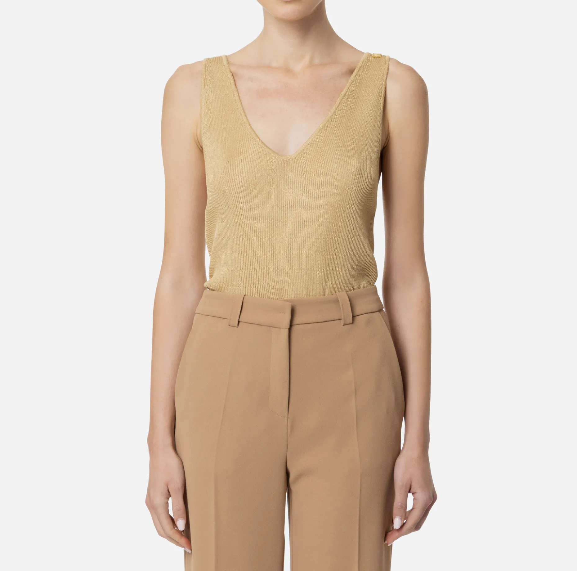 Elisabetta Franchi Top And T-Shirts | Top in pleated rib viscose fabric