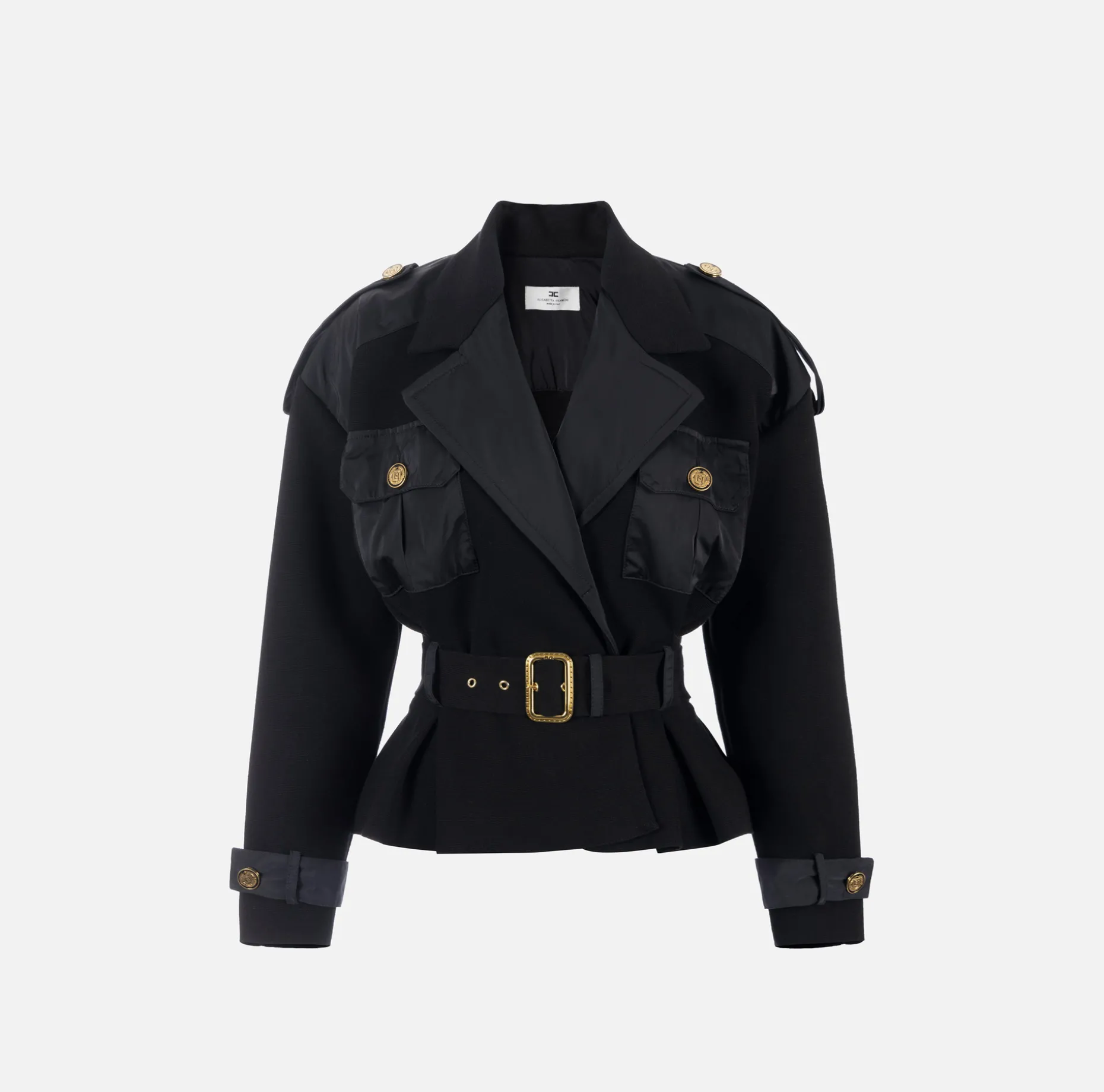 Elisabetta Franchi Jackets And Trench Coats | Trench coat in viscose with voile fabric inserts