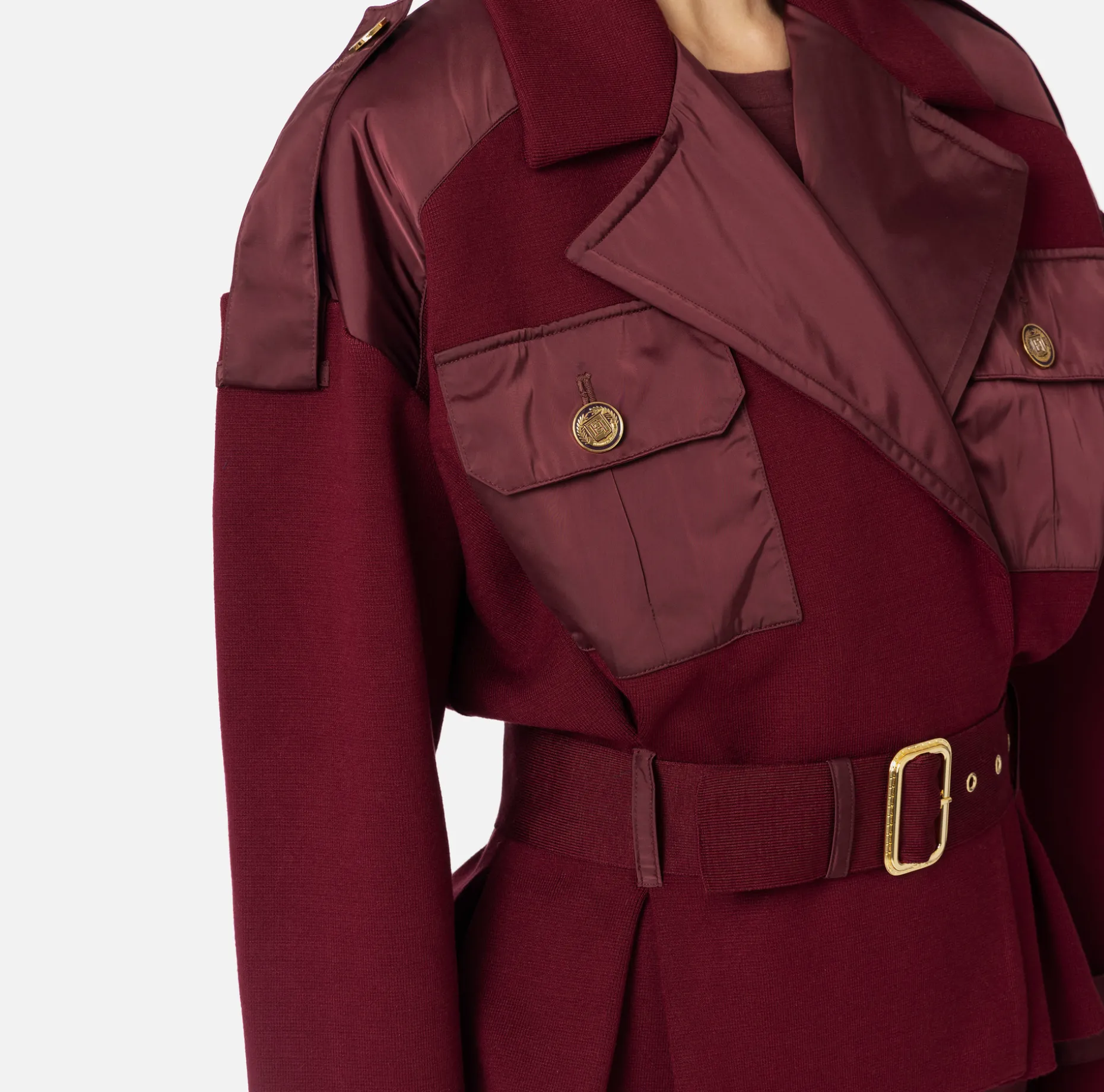 Elisabetta Franchi Jackets And Trench Coats | Trench coat in viscose with voile fabric inserts