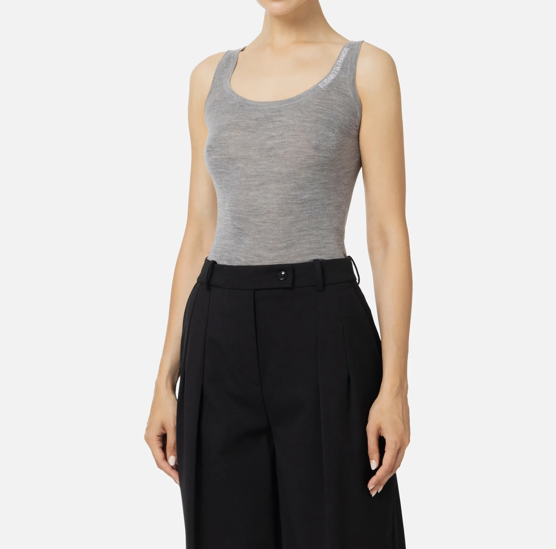 Elisabetta Franchi Top And T-Shirts | Turtleneck top in merino wool fabric with jacquard logo