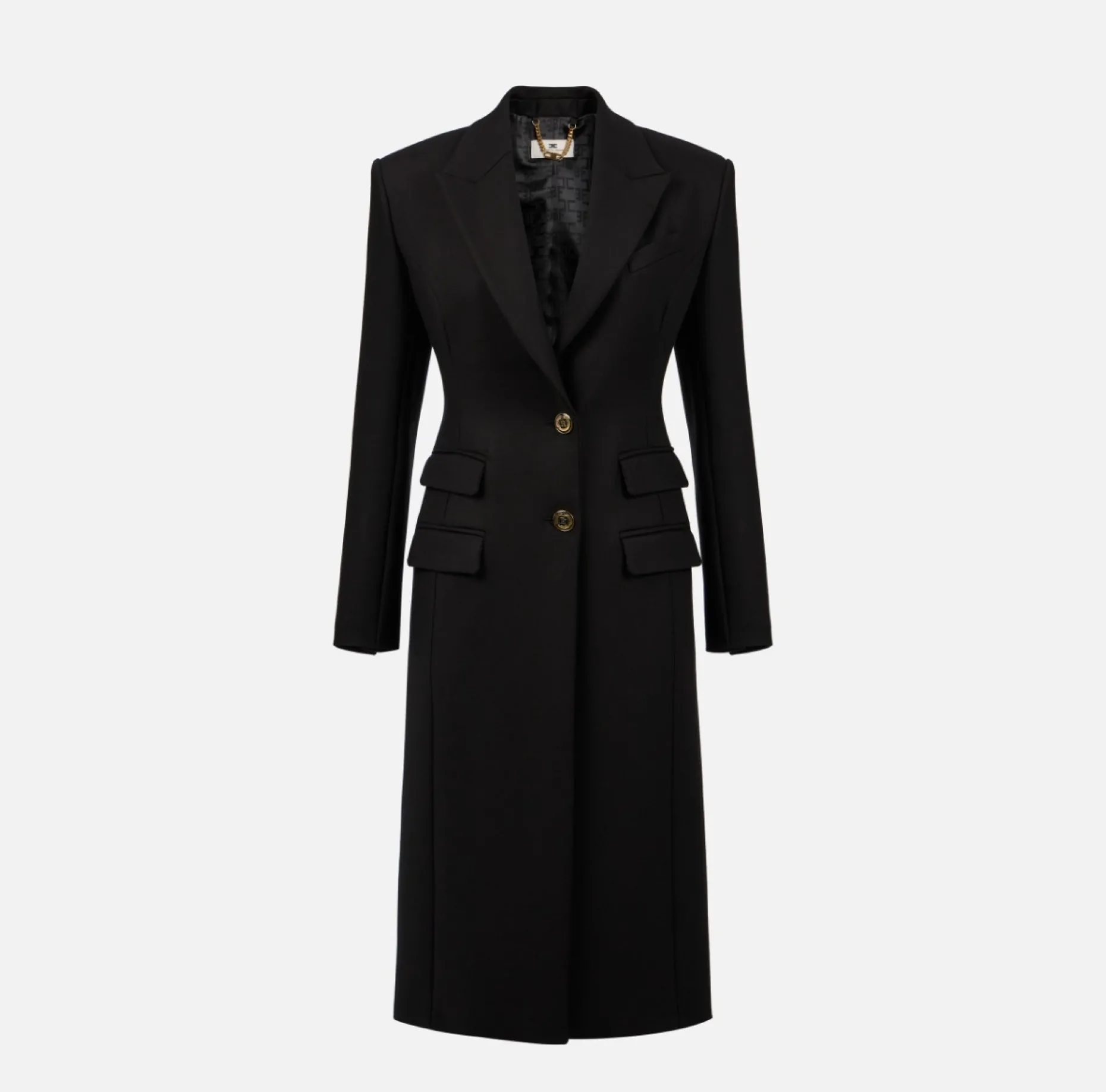 Elisabetta Franchi Coats And Jackets | Tuxedo-style coat in crêpe fabric