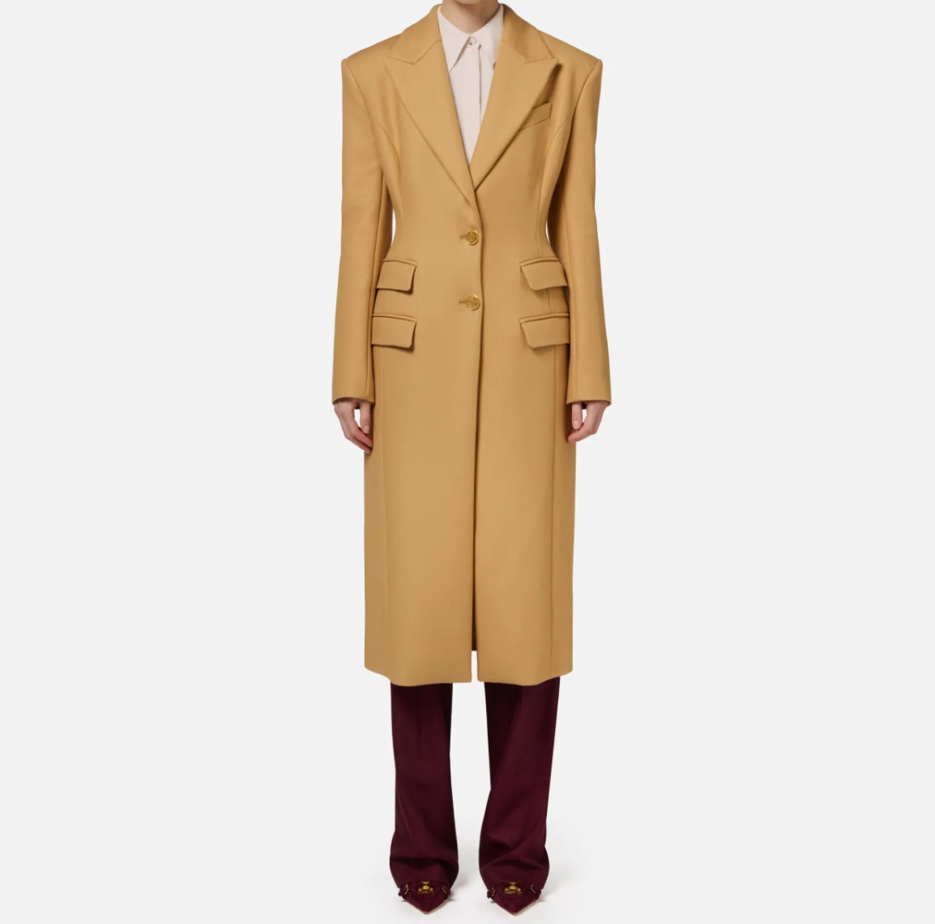 Elisabetta Franchi Coats And Jackets | Tuxedo-style coat in crêpe fabric