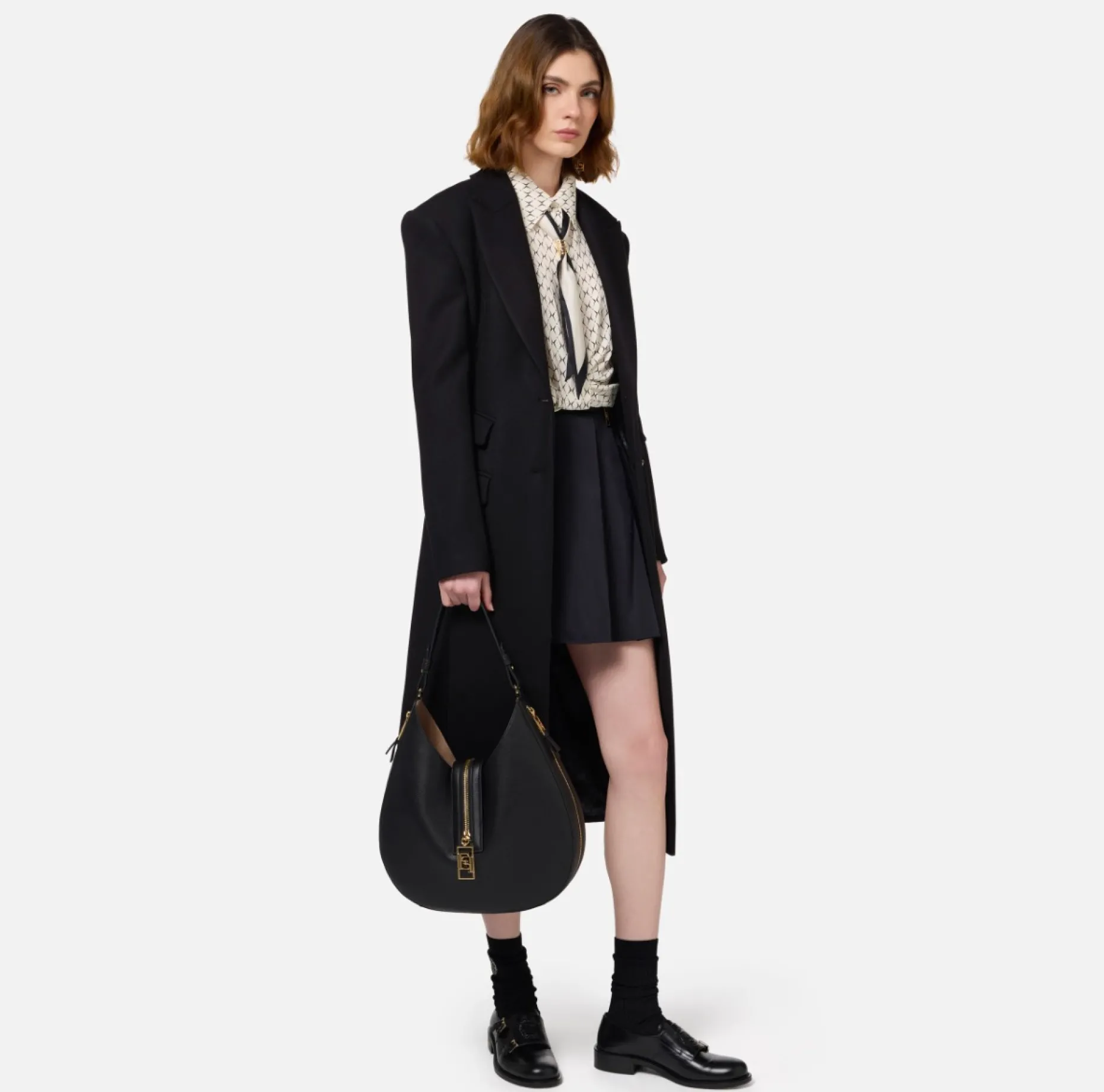 Elisabetta Franchi Coats And Jackets | Tuxedo-style coat in crêpe fabric