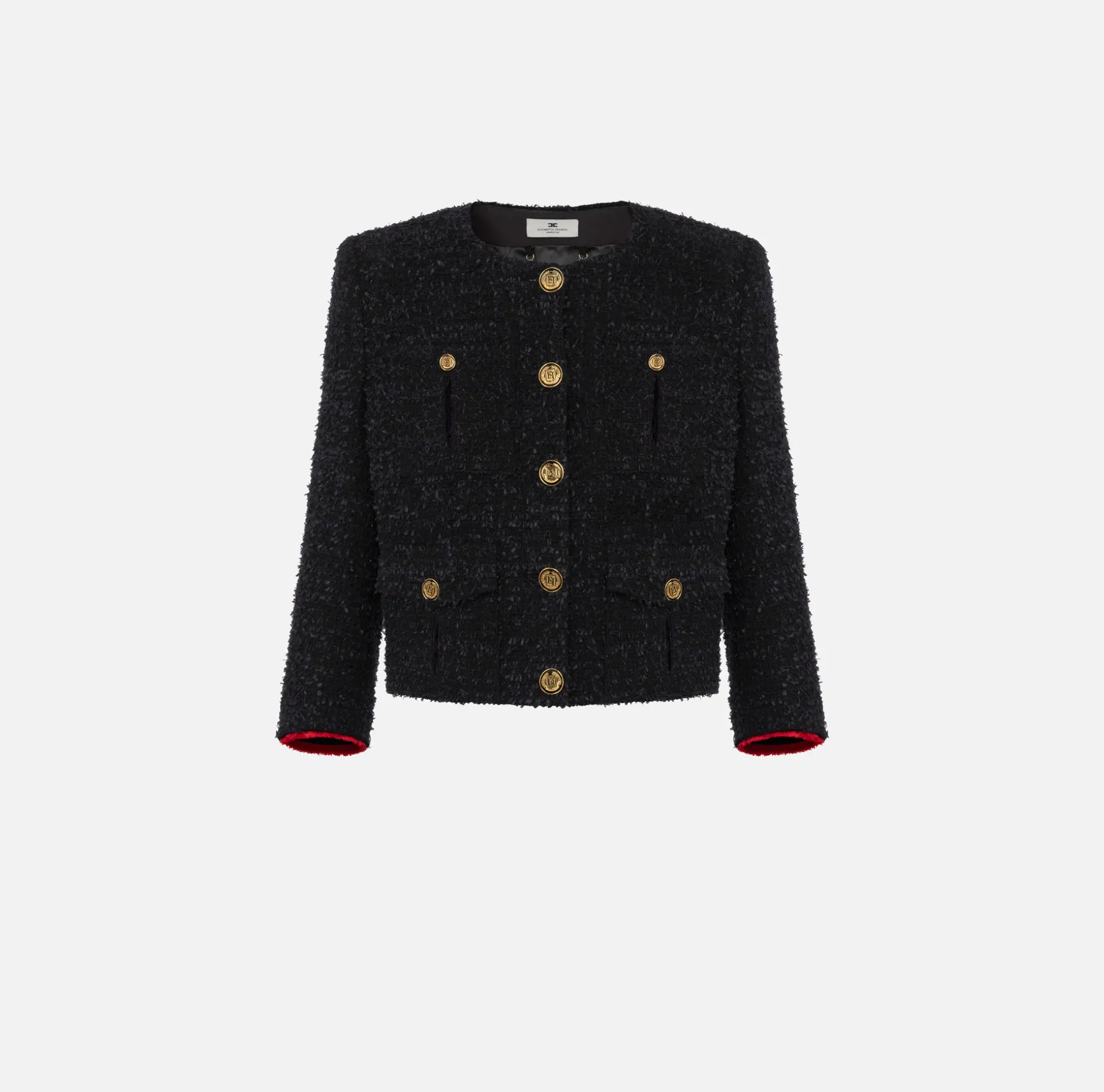 Elisabetta Franchi Jackets And Trench Coats | Tweed cropped jacket with pockets