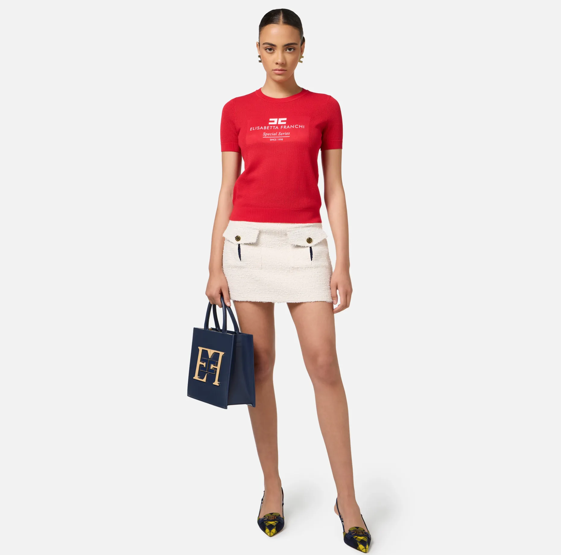 Elisabetta Franchi Skirts | Tweed miniskirt with pockets