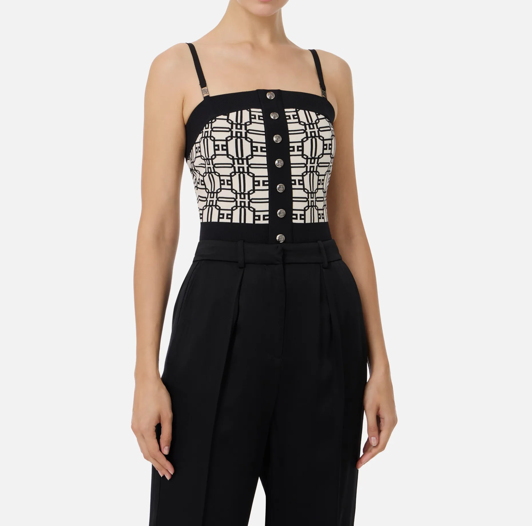 Elisabetta Franchi Top And T-Shirts | Viscose blend jacquard logo top