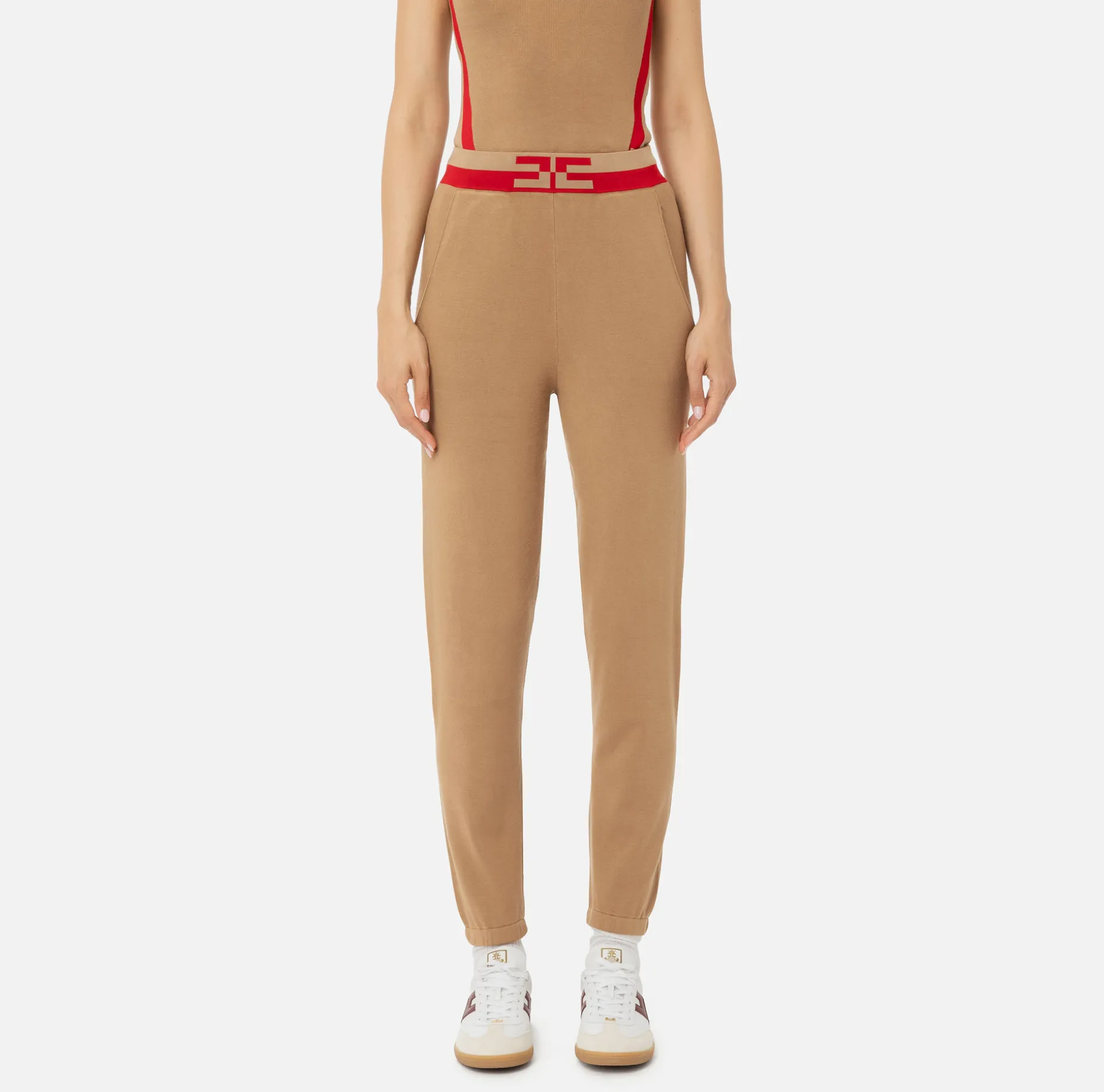 Elisabetta Franchi Trousers And Shorts | Viscose jogger trousers with logo bands