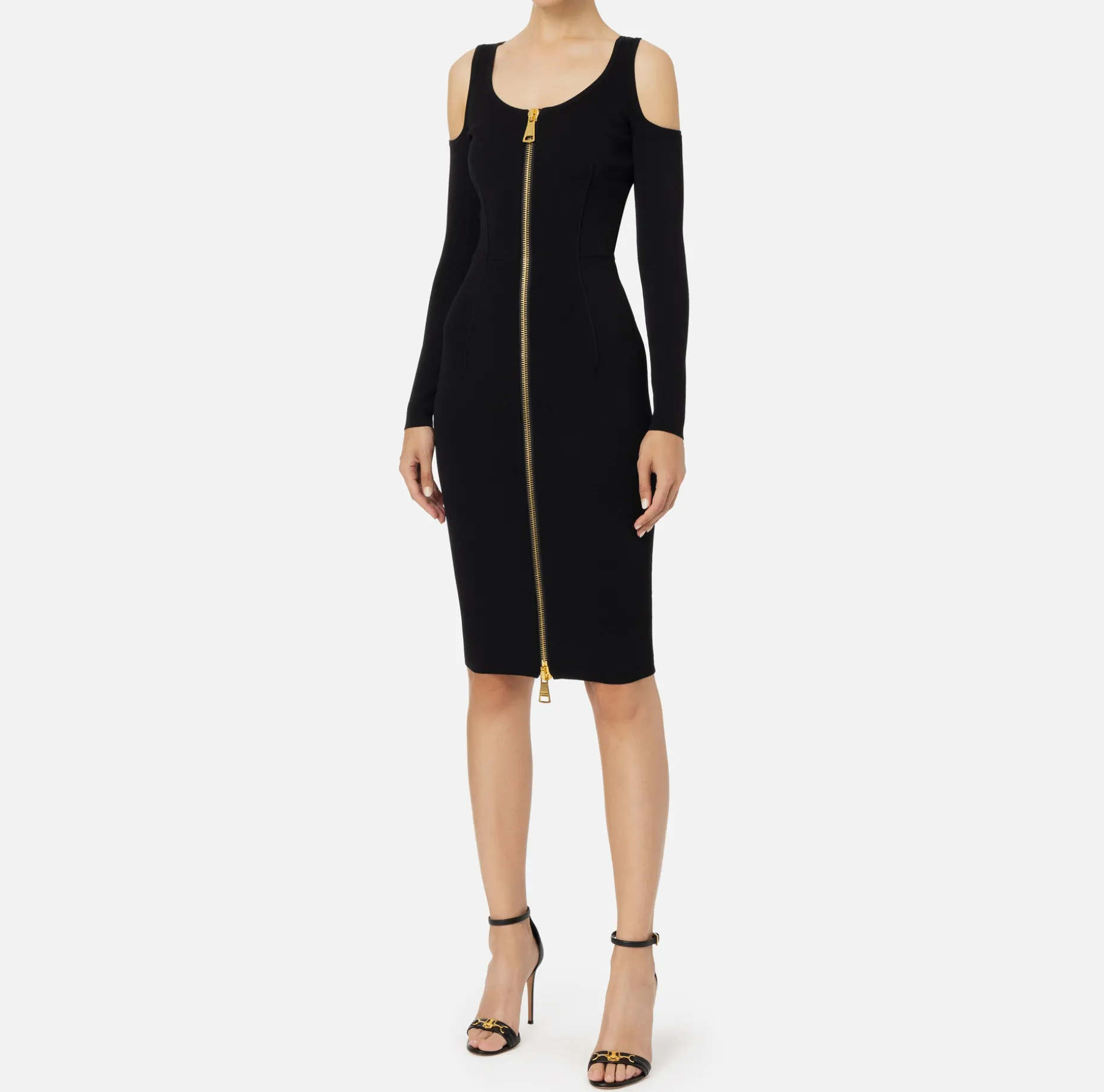 Elisabetta Franchi Midi Dresses | Knitted Dresses | Viscose midi dress with zip