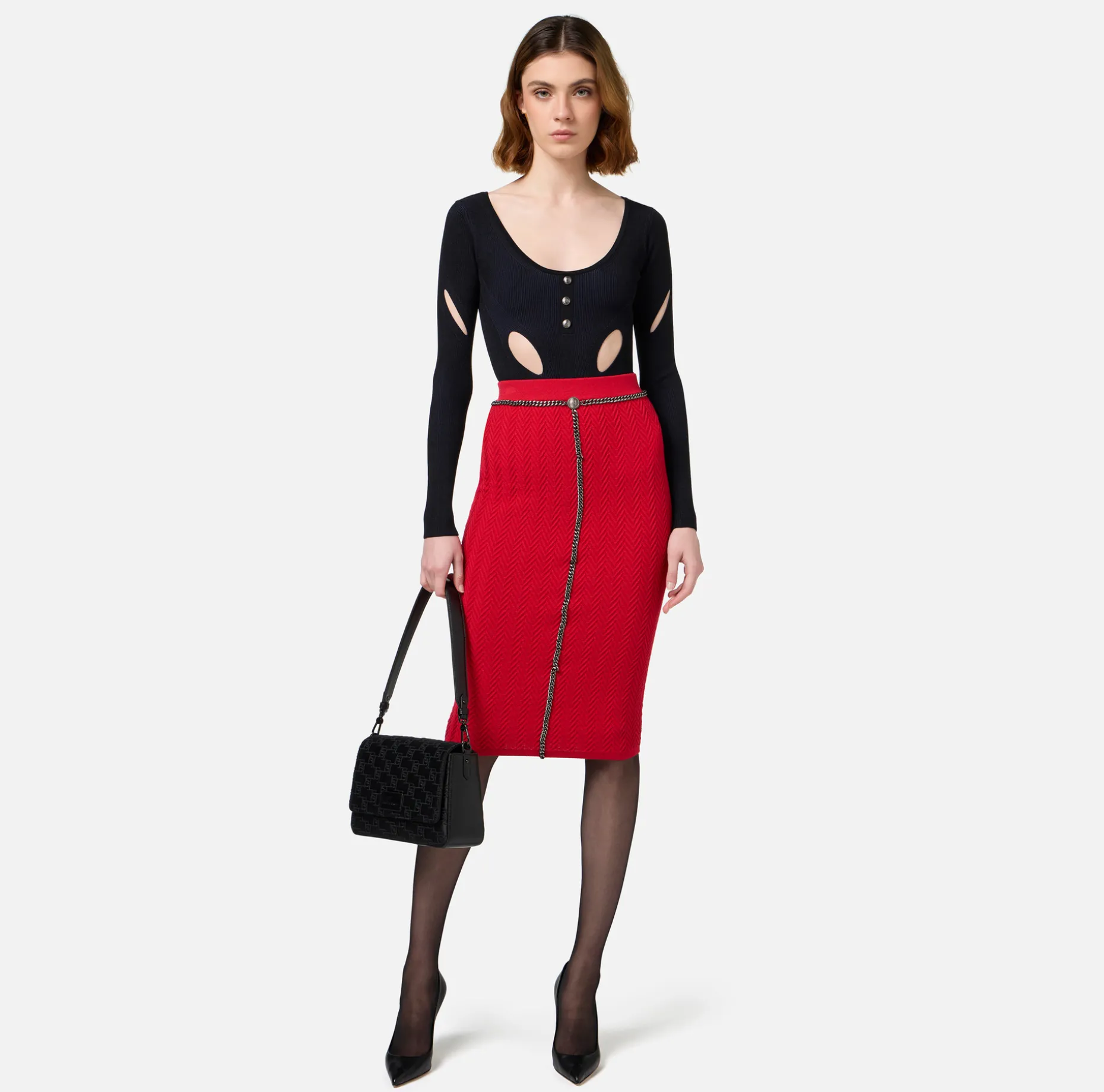 Elisabetta Franchi Skirts | Viscose midi skirt with chain